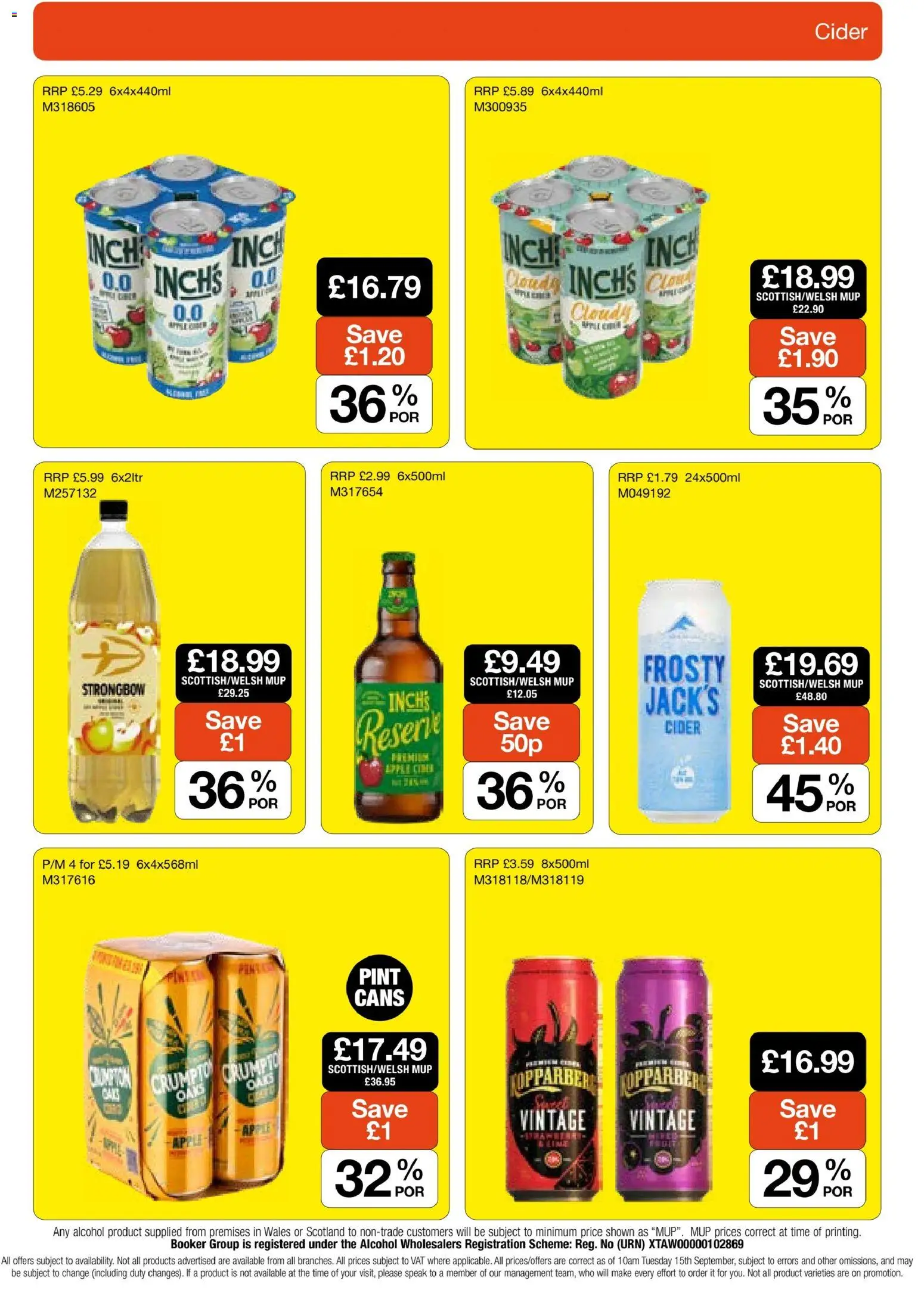 Booker Wholesale - NP9 National Promotions Leaflet in United Kingdom