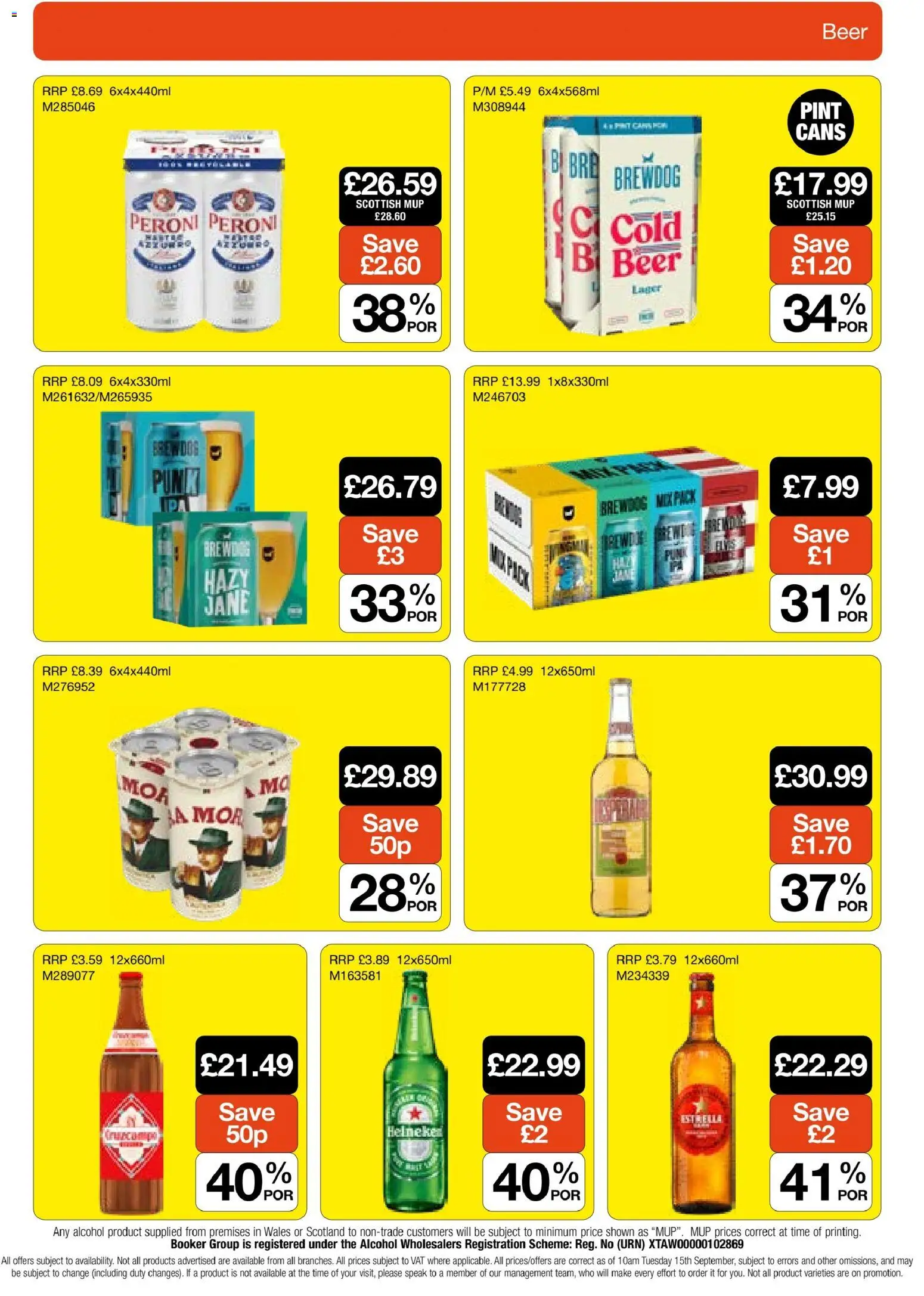 Booker Wholesale - NP9 National Promotions Leaflet in United Kingdom