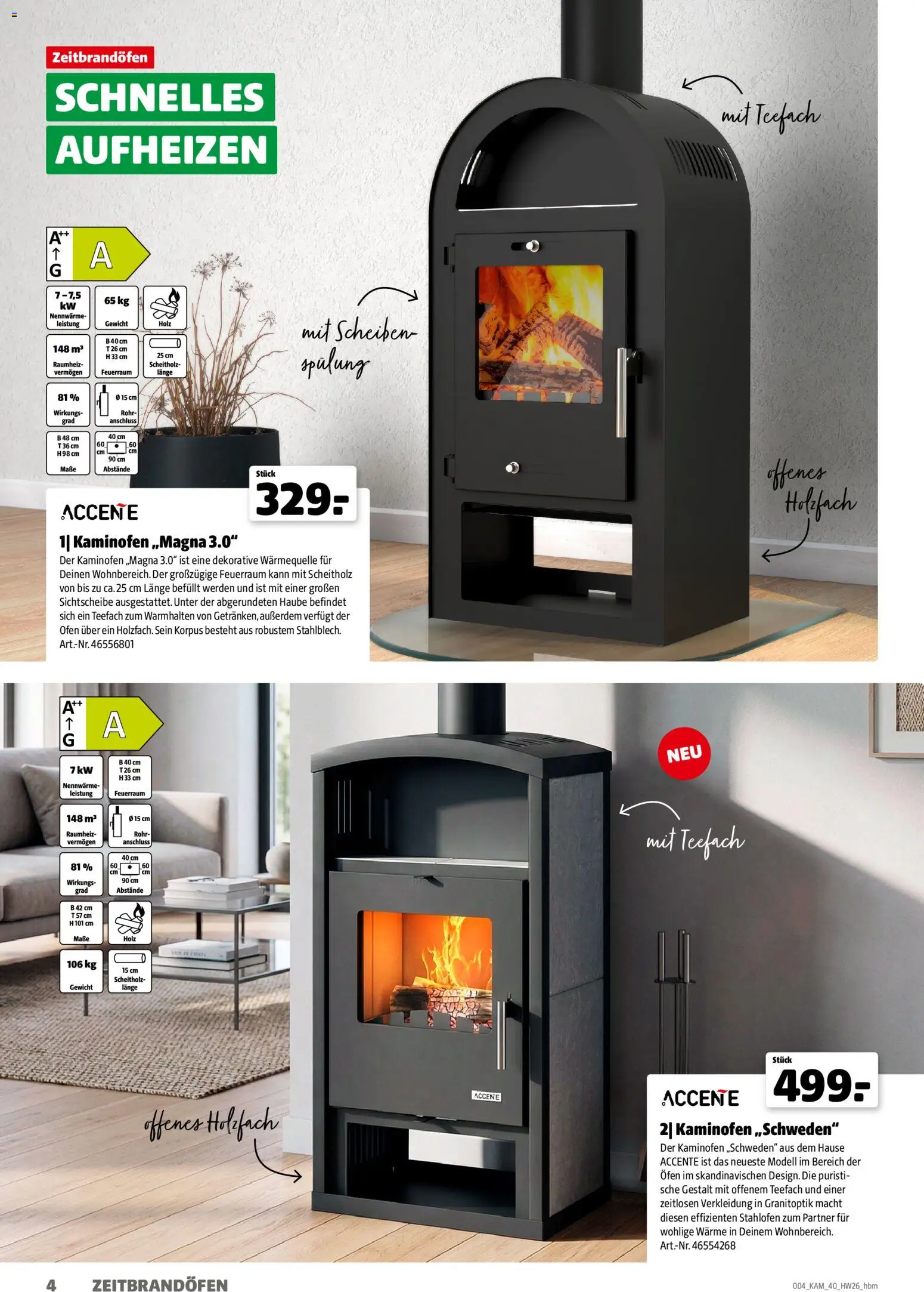 Hagebau Kaminofen & Zubehör Prospekt in Deutschland
