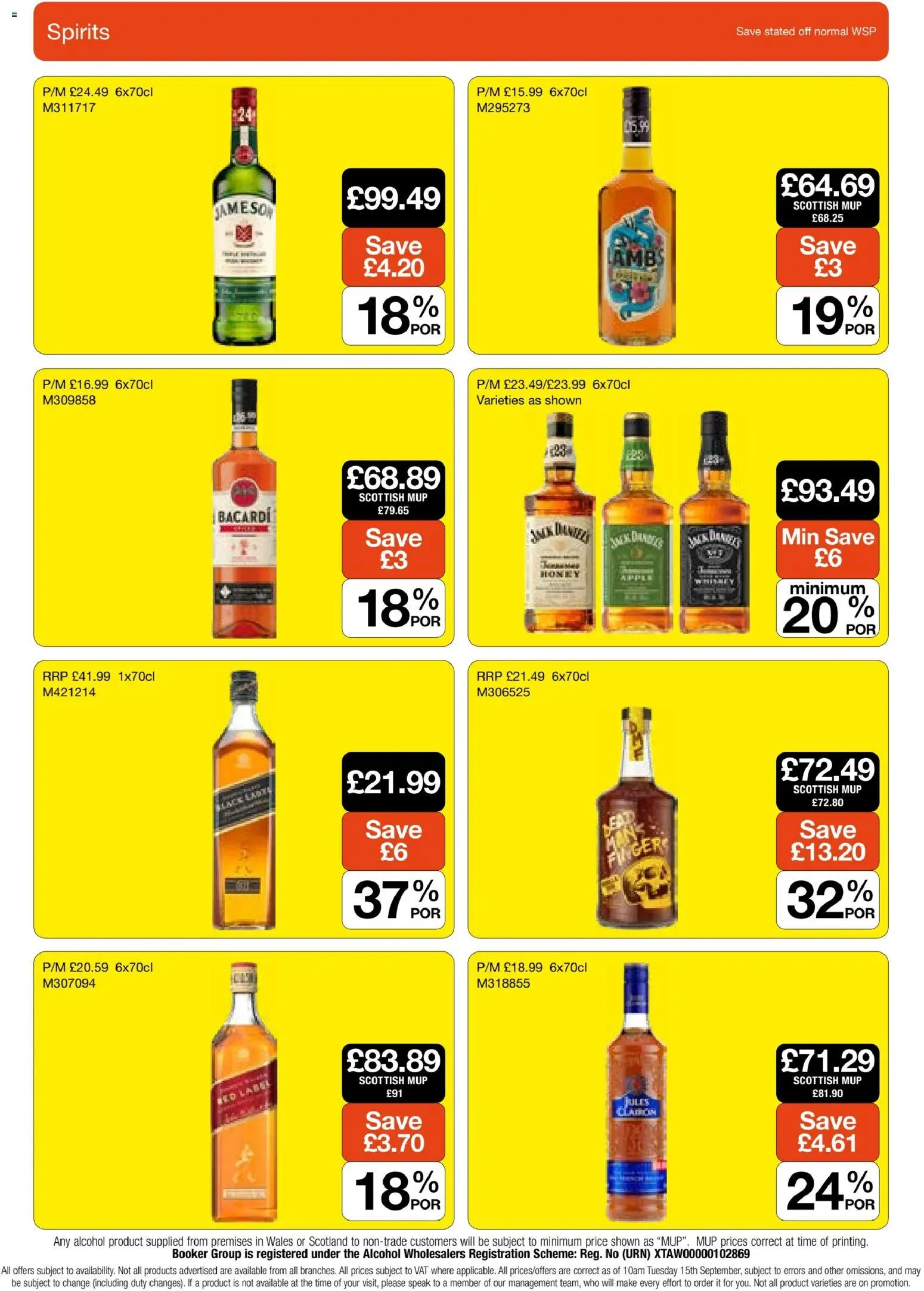 Booker Wholesale - NP9 National Promotions Leaflet in United Kingdom