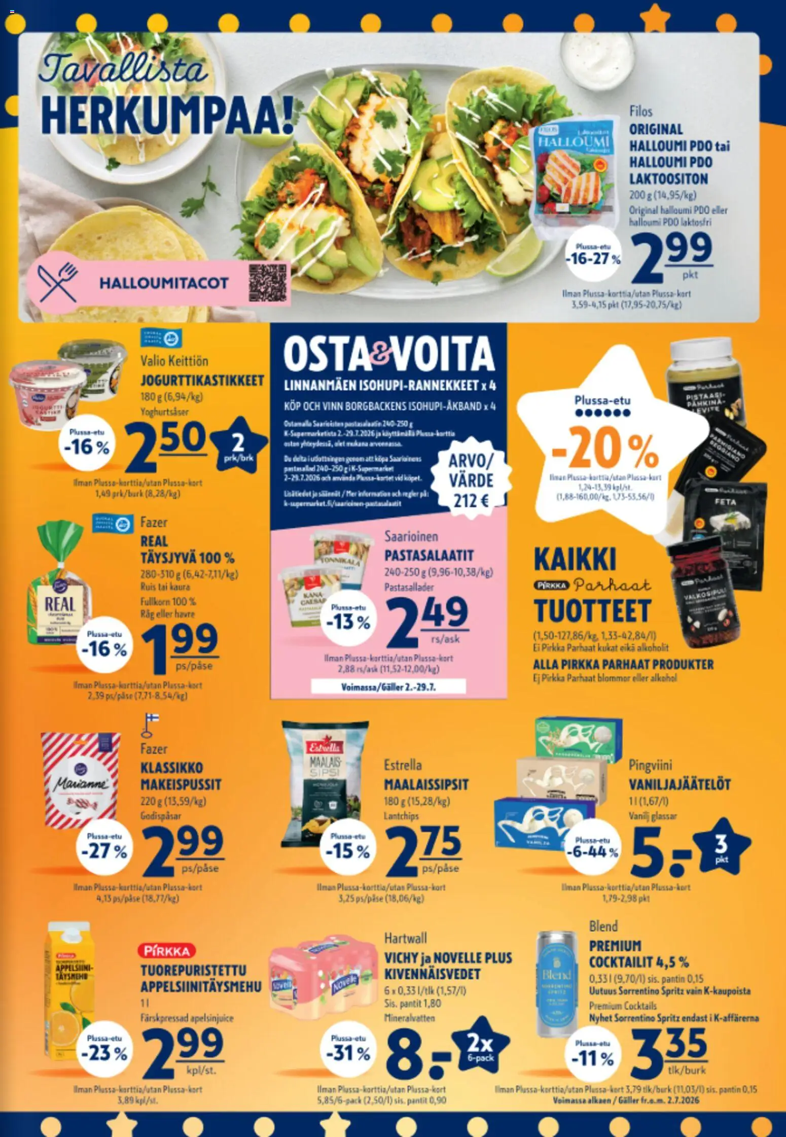 🛍️ K-Supermarket tarjoukset alkaen 09/07/2026 » Katso huipputarjoukset ja säästä jo tänään! 💰 | Suomi