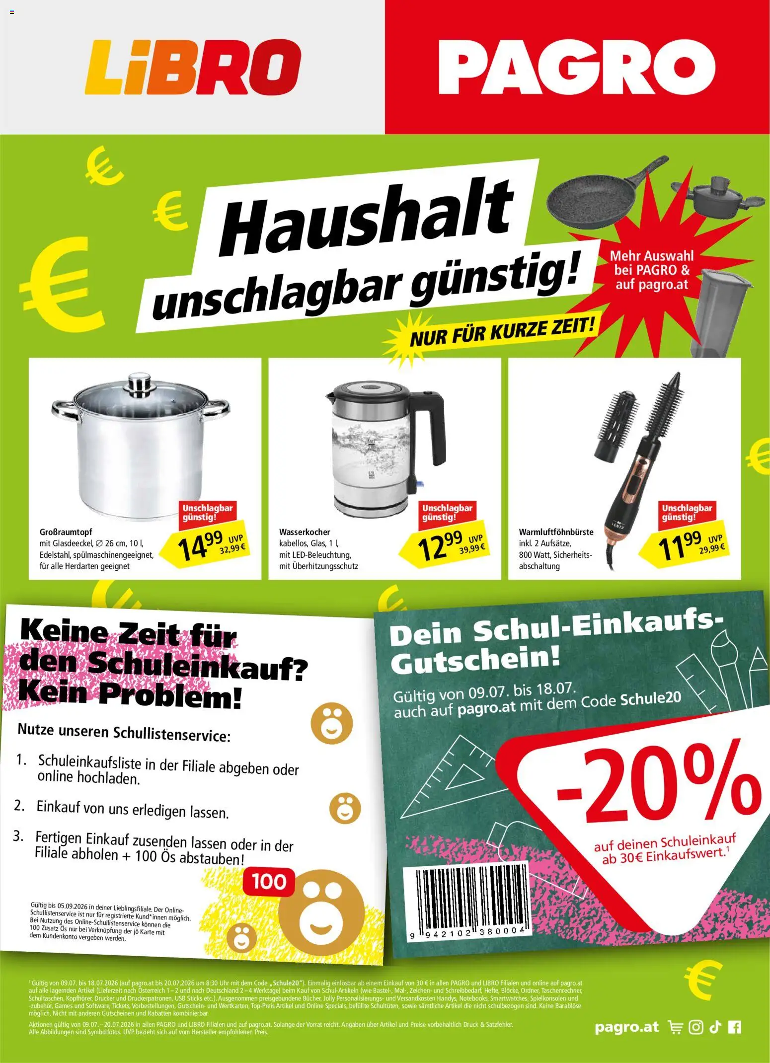 Die besten Angebote | Pagro-Diskont Flugblatt ab 09.07.2026 | - Jetzt stöbern! | Österreich