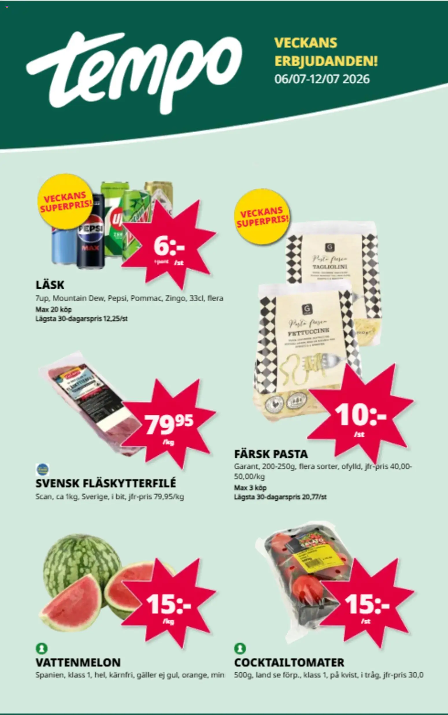 Nuvarande Tempo erbjudanden från 📣 06/07/2026 - 12/07/2026 📣 | Sverige