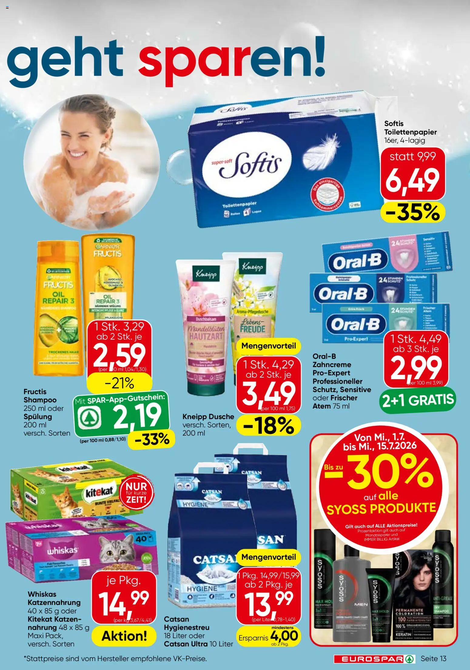 Die besten Angebote | Eurospar Flugblatt ab 01.07.2026 | - Jetzt stöbern! | Österreich