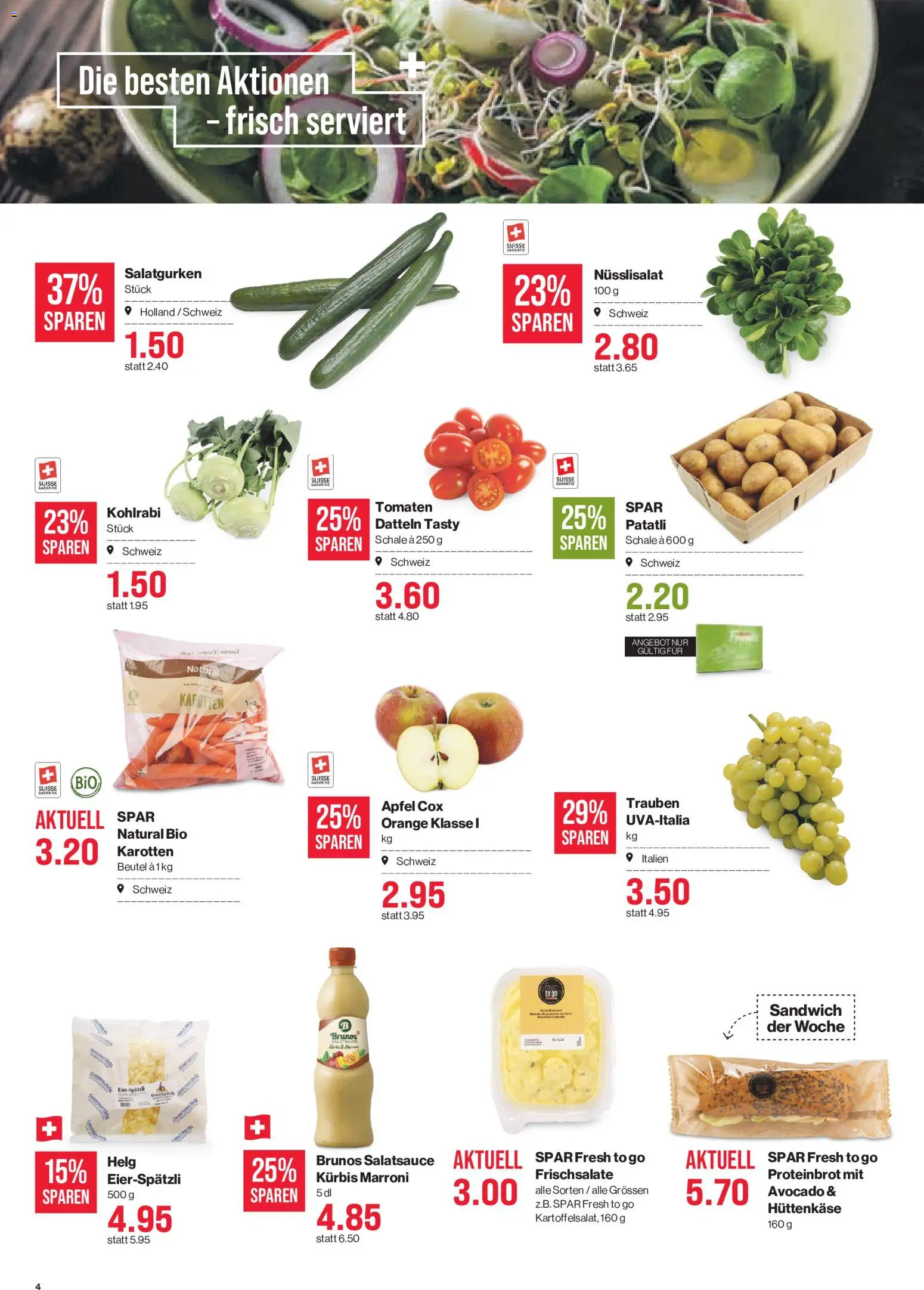 SPAR aktionen Prospekt in Schweiz