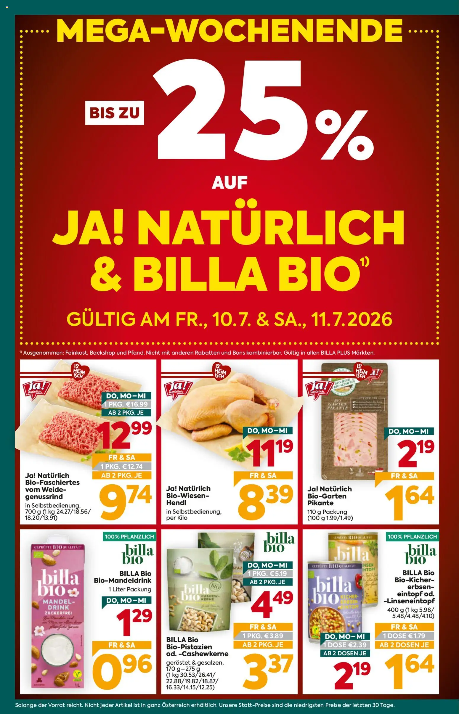 Die besten Angebote | Billa Plus Flugblatt ab 09.07.2026 | - Jetzt stöbern! | Österreich