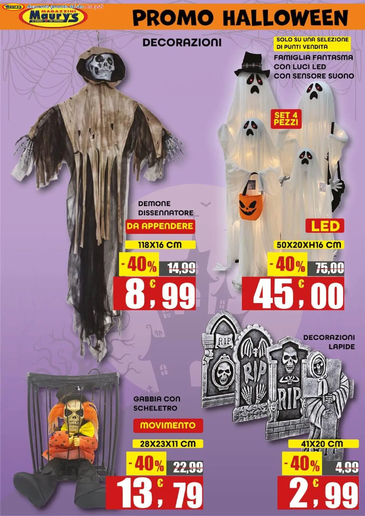 Maury`s volantino Halloween Volantino in Italy