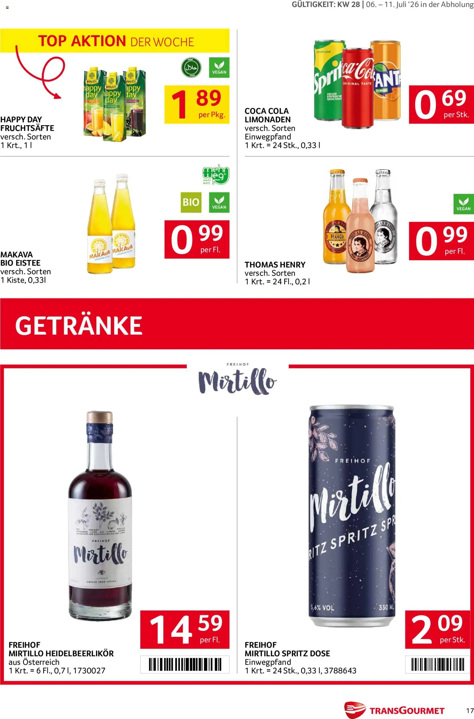 Die besten Angebote | Transgourmet Flugblatt ab 06.07.2026 | - Jetzt stöbern! | Österreich