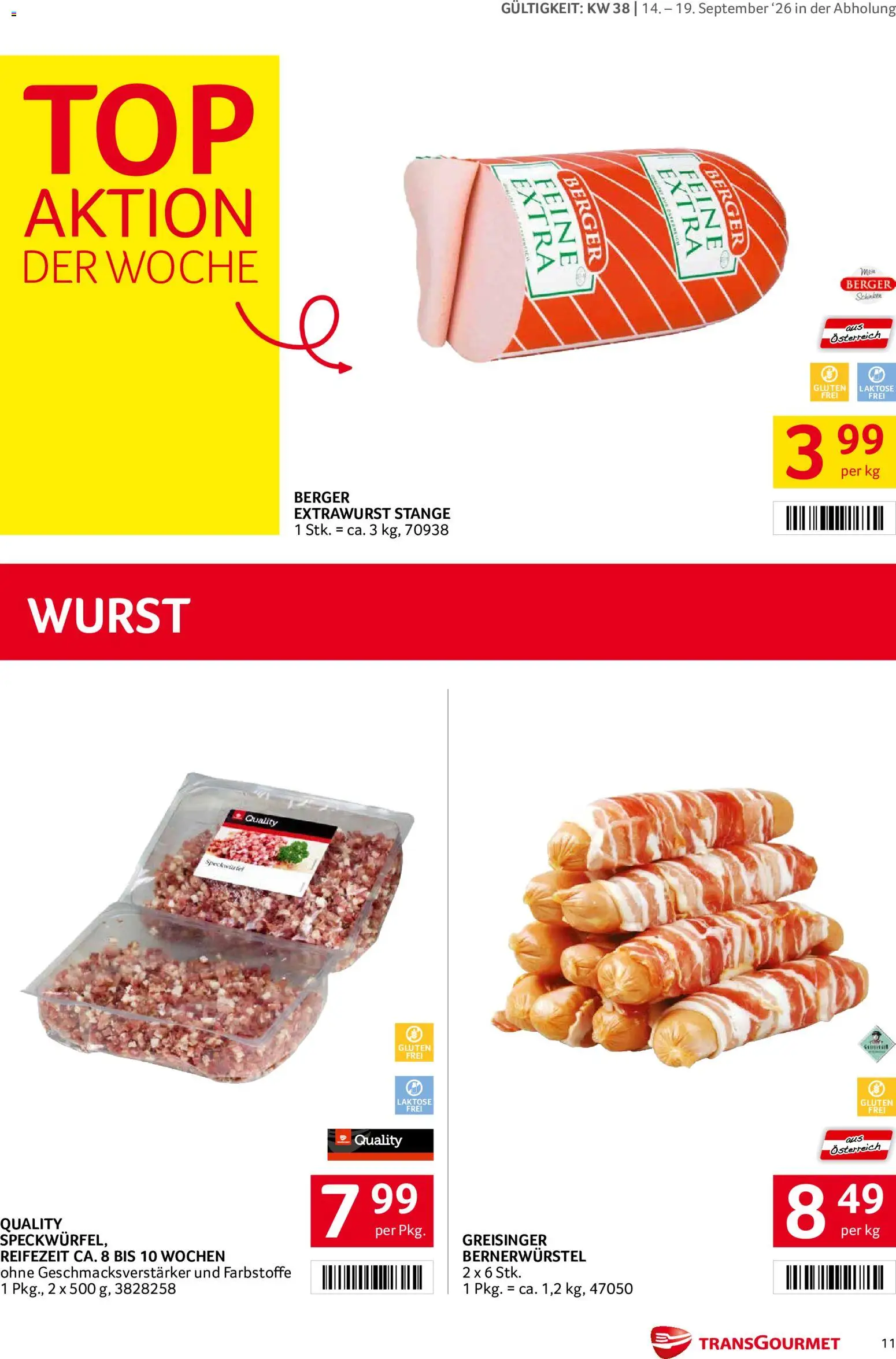 Transgourmet Flugblatt Flugblatt in Österreich