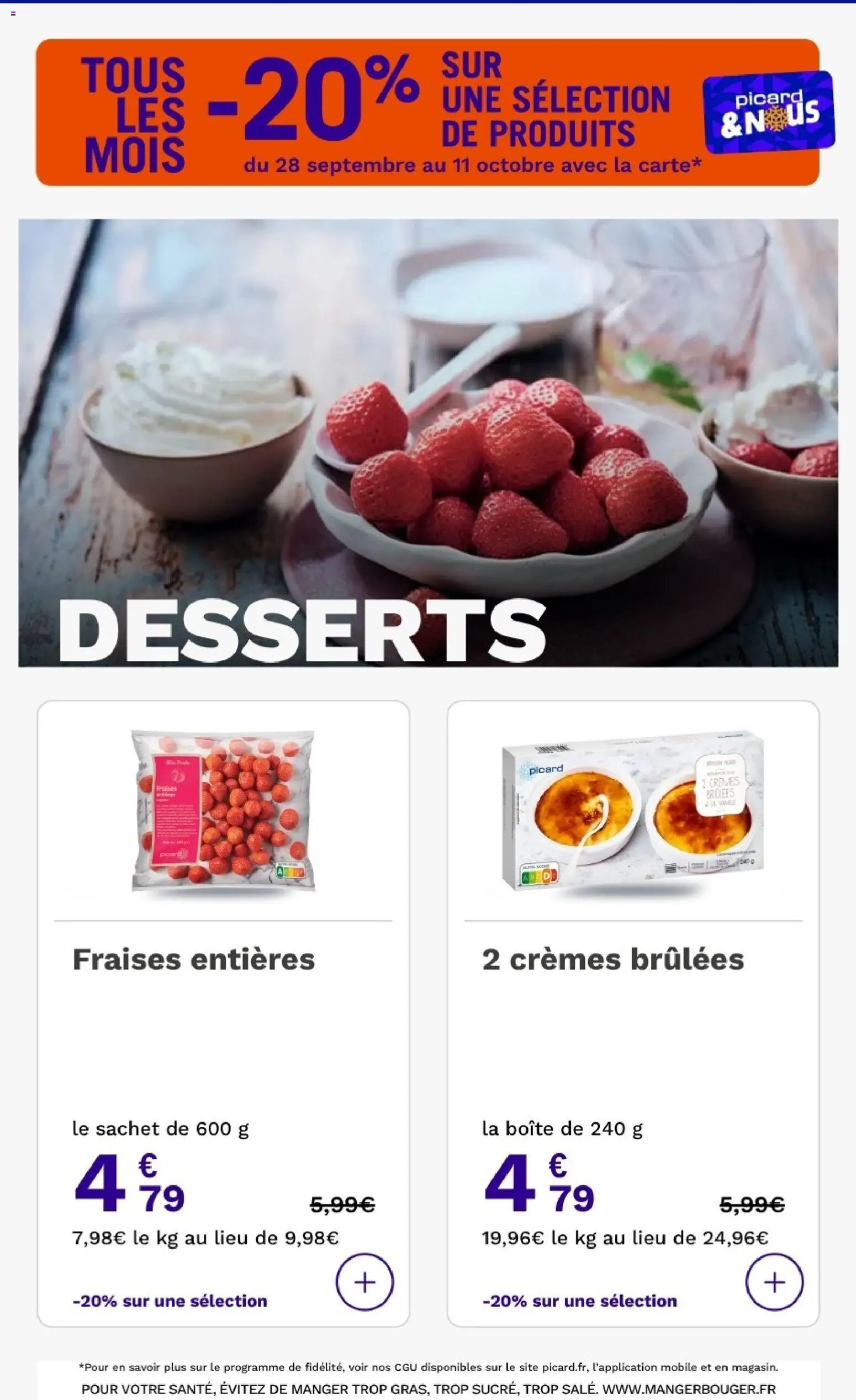 Picard catalogue Catalogue in France