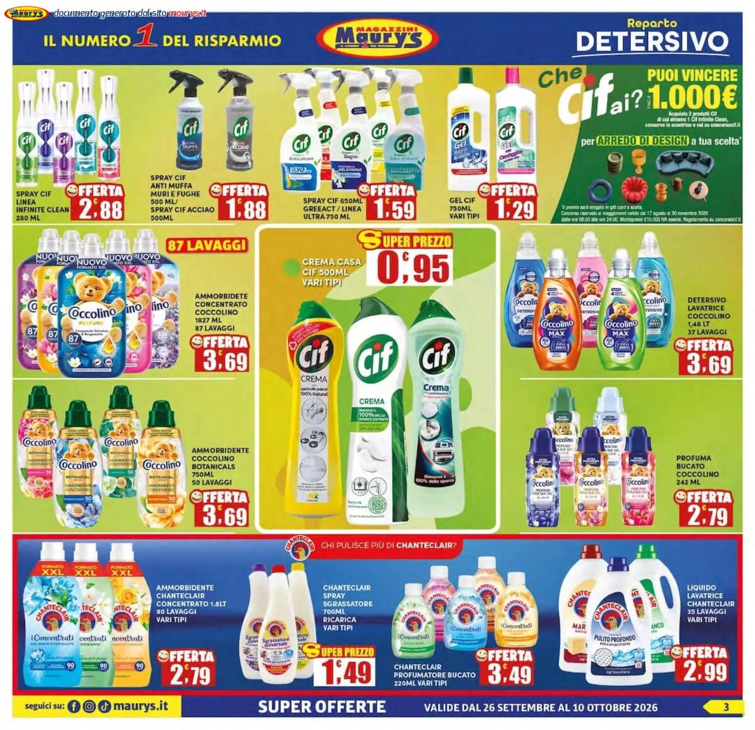 Maury`s volantino Volantino in Italy