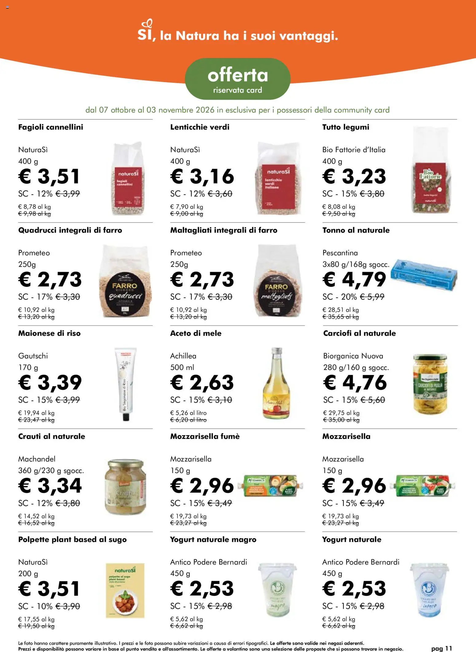 Natura Sì volantino Volantino in Italy