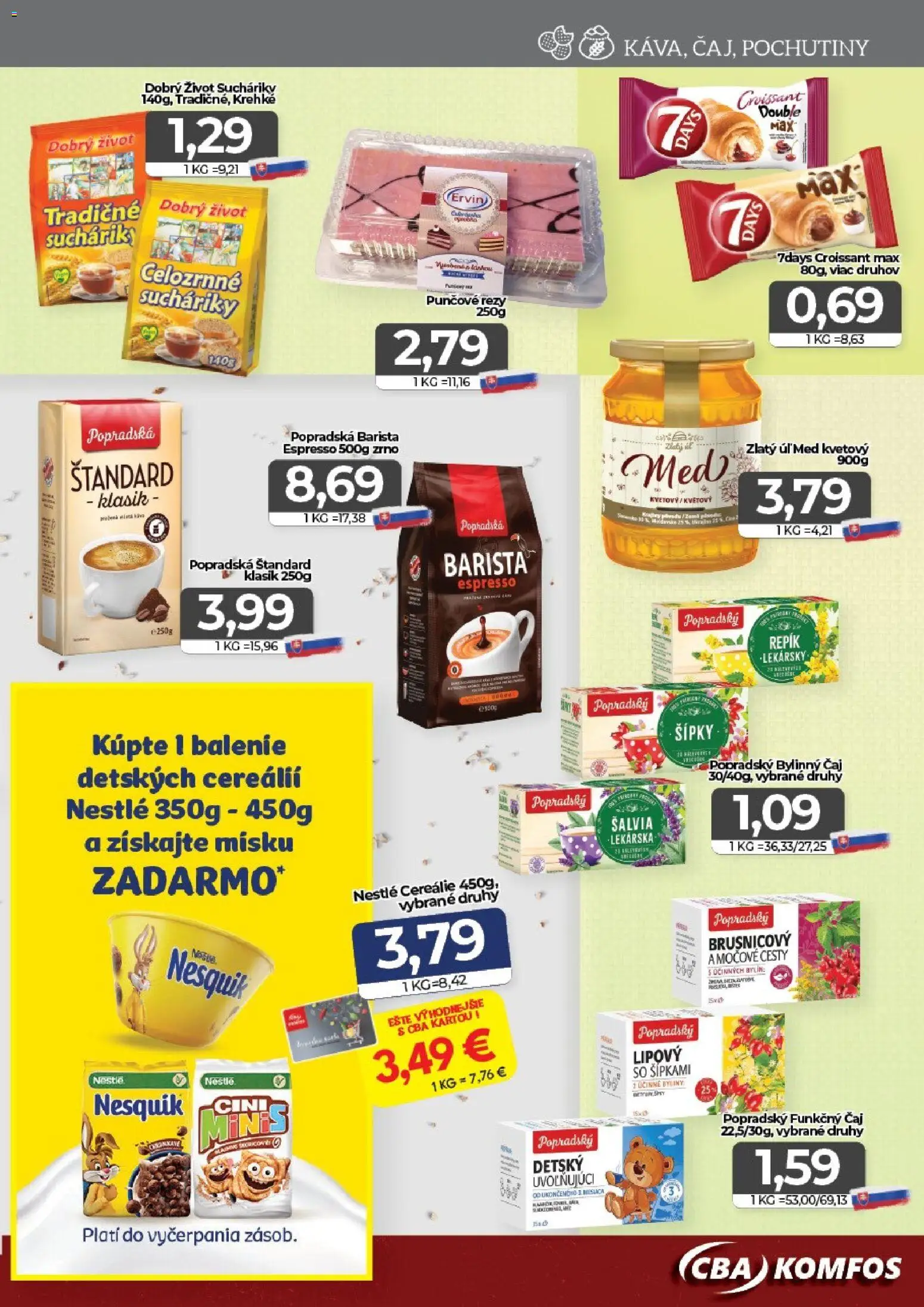 CBA Komfos leták Leták in Slovensko