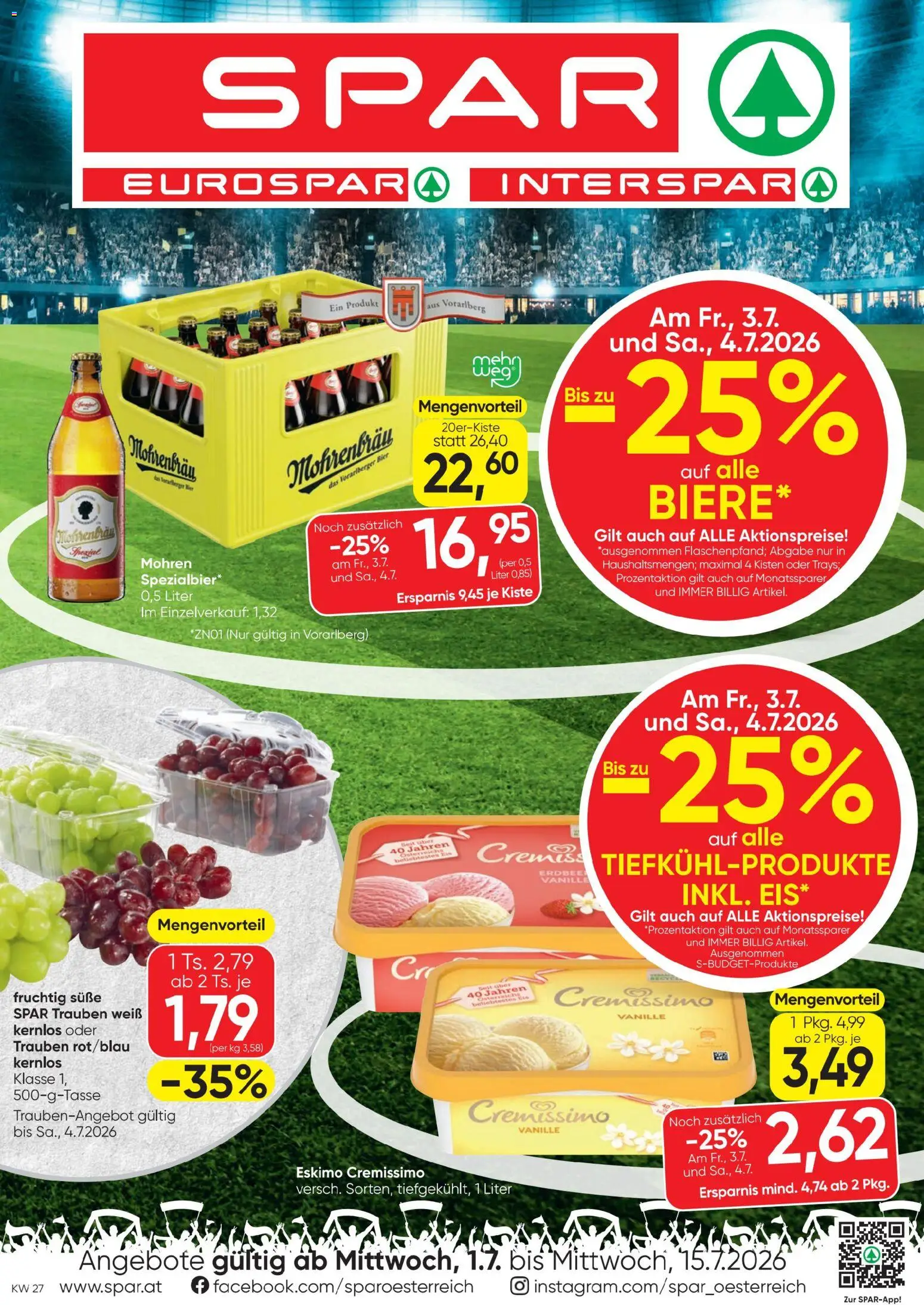Jetzt sparen im Spar - Flugblatt 01.07.2026! Entdecken Sie die unschlagbaren Angebote | Österreich