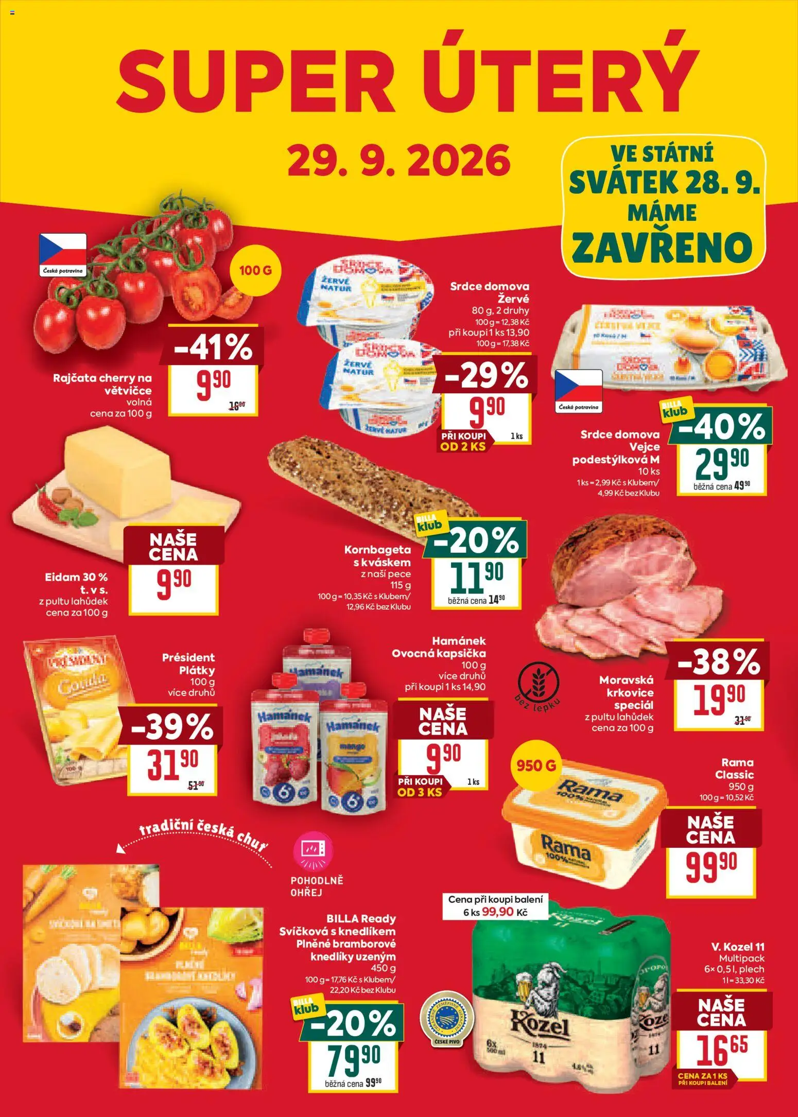 Billa Velký leták Leták in Česko