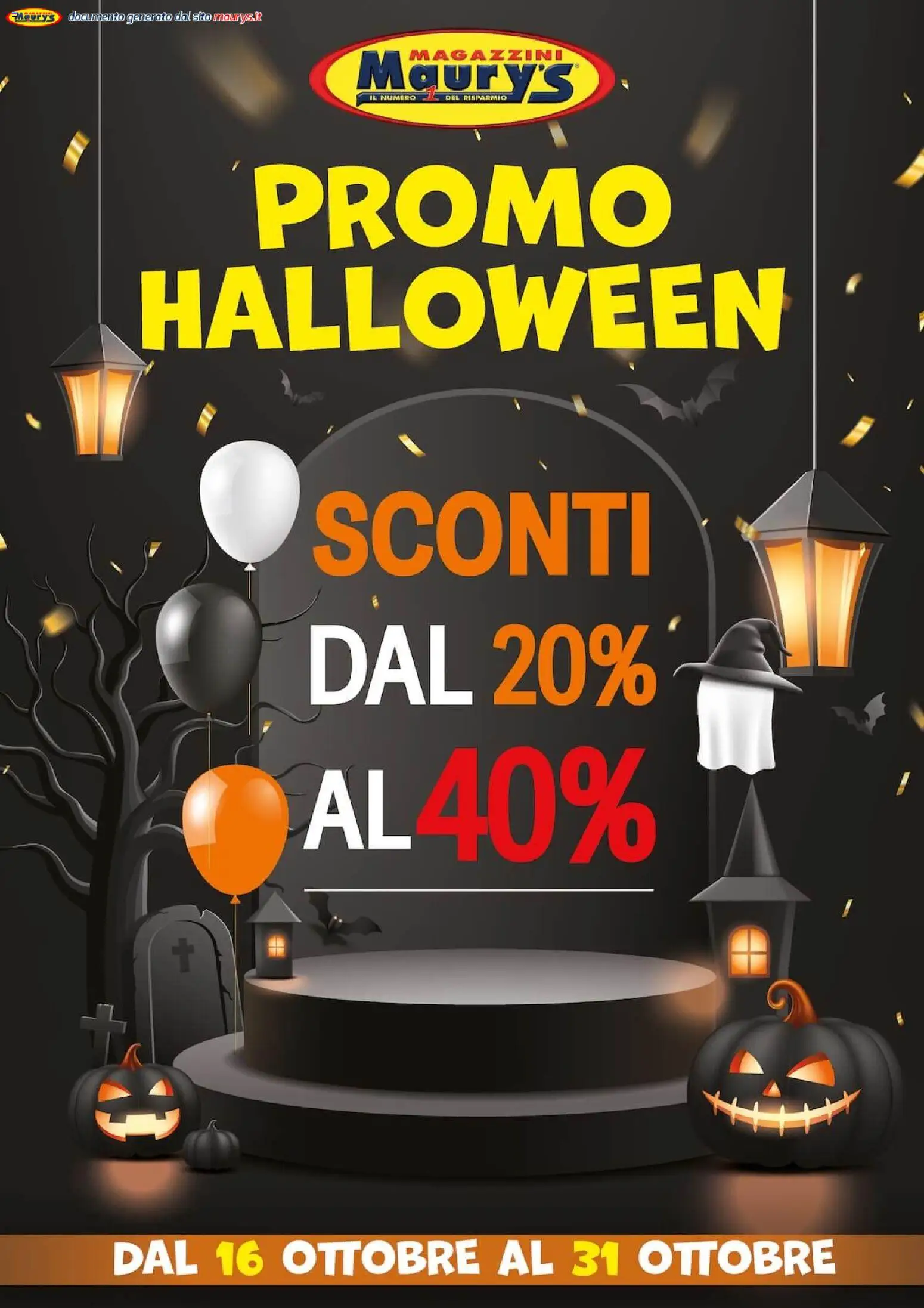 Maury`s volantino Halloween Volantino in Italy