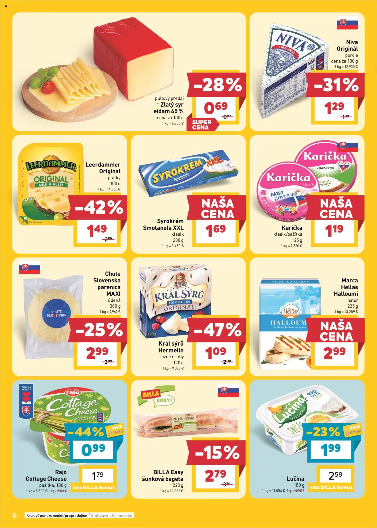 Billa leták Leták in Slovensko