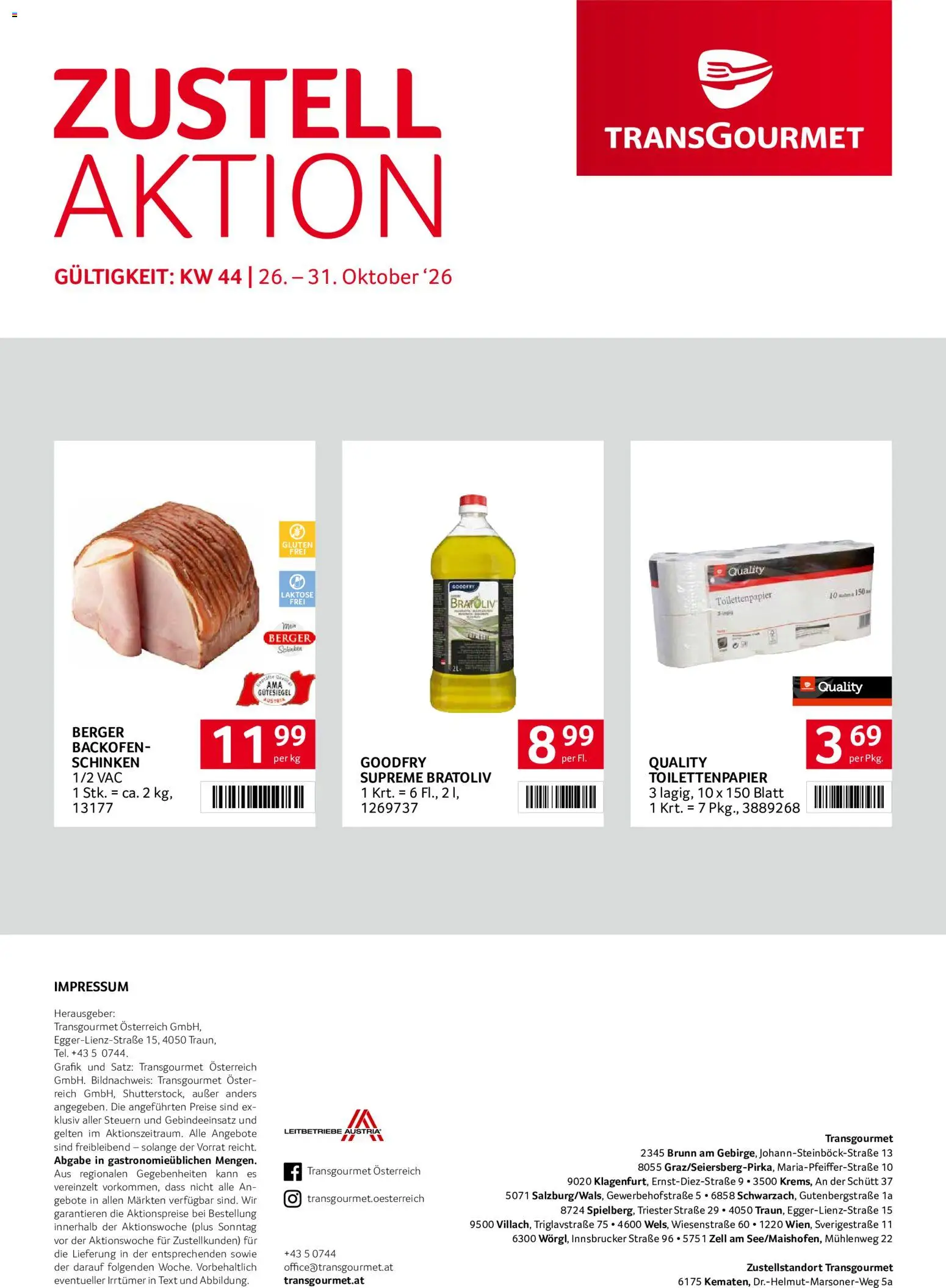 Transgourmet Flugblatt Flugblatt in Österreich