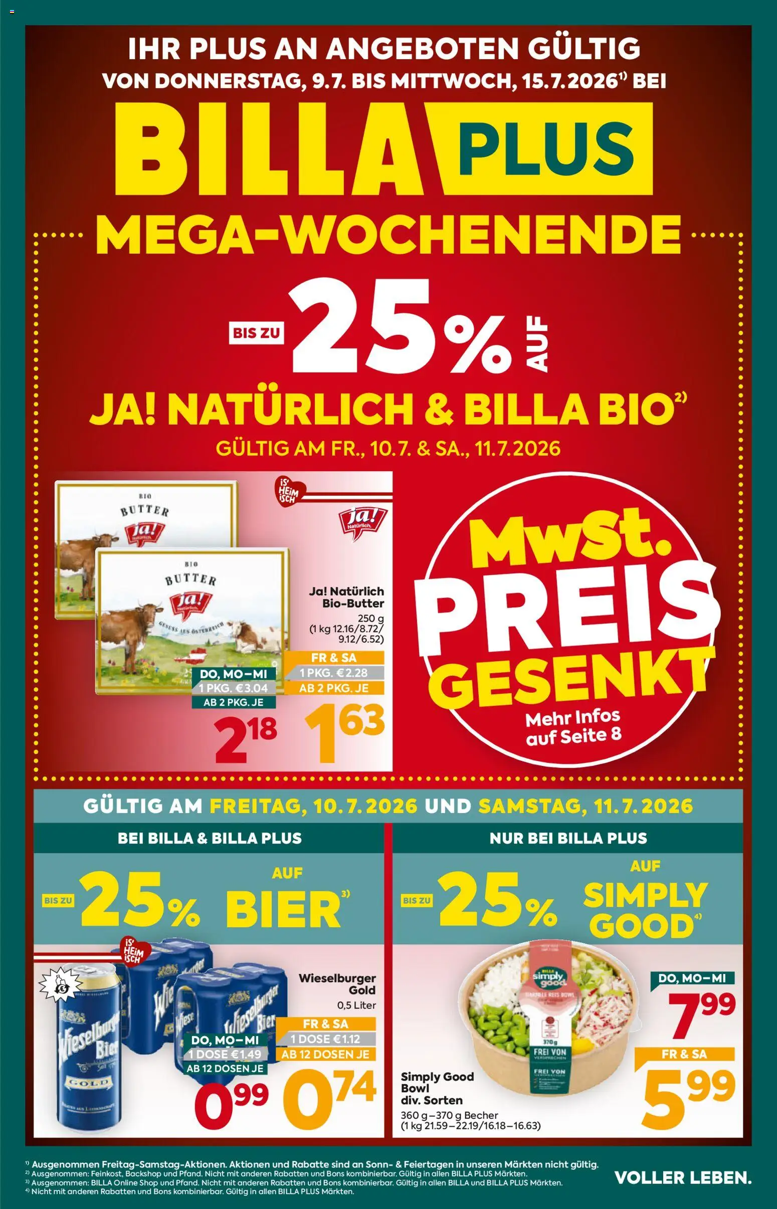 Die besten Angebote | Billa Plus Flugblatt ab 09.07.2026 | - Jetzt stöbern! | Österreich