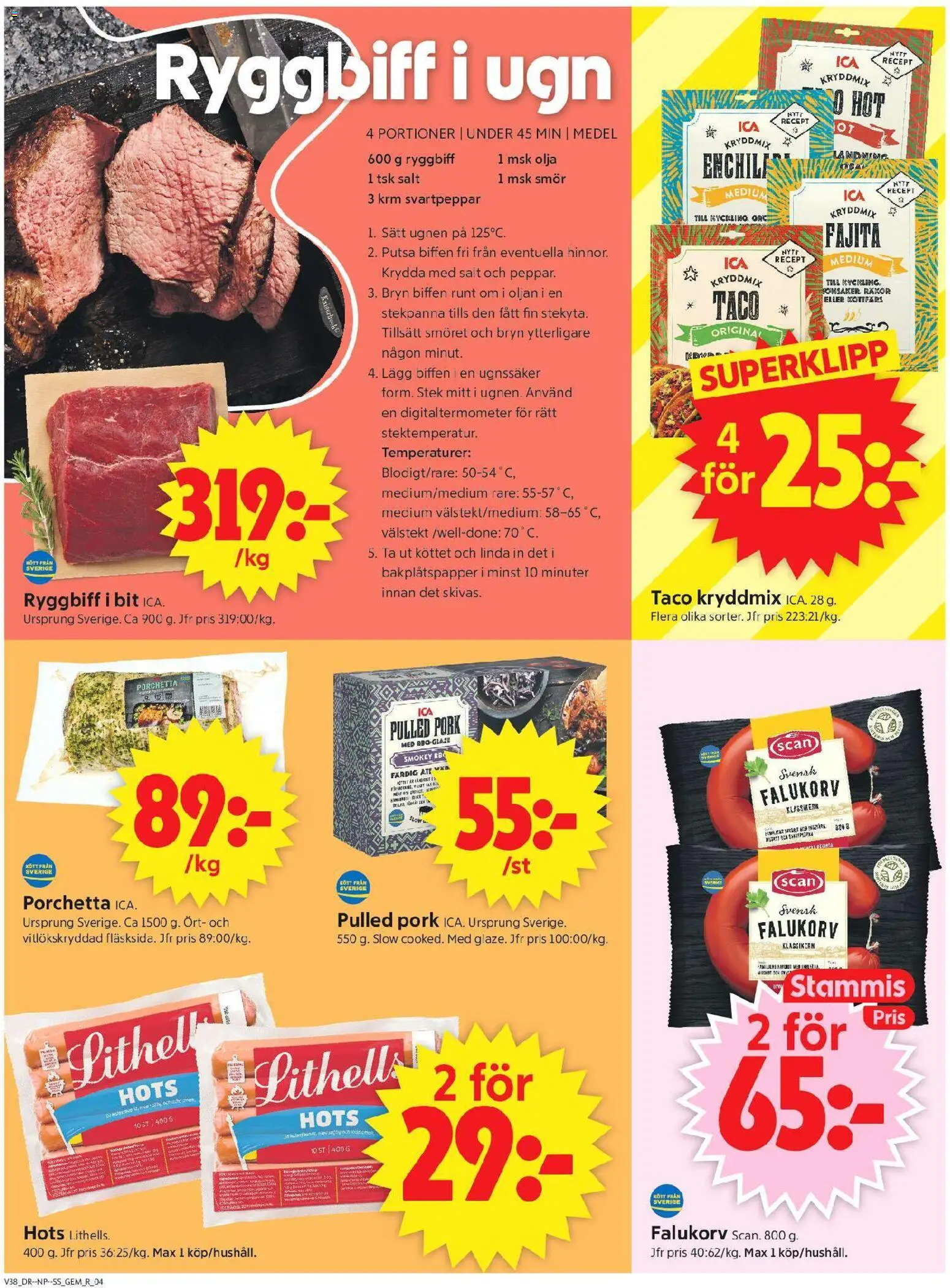 ICA Supermarket erbjudanden Reklamblad in Sverige
