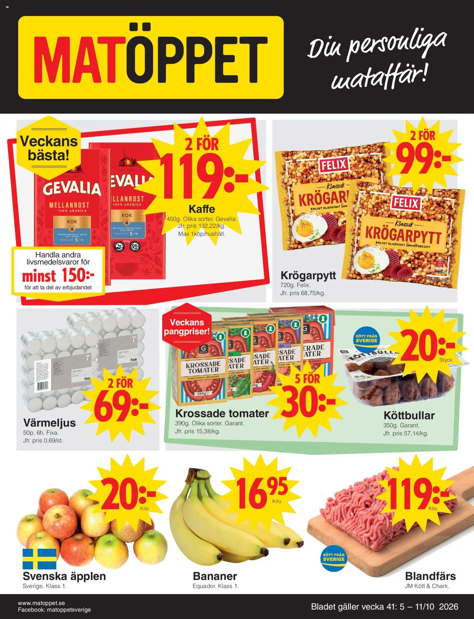 Matöppet erbjudanden Reklamblad in Sverige
