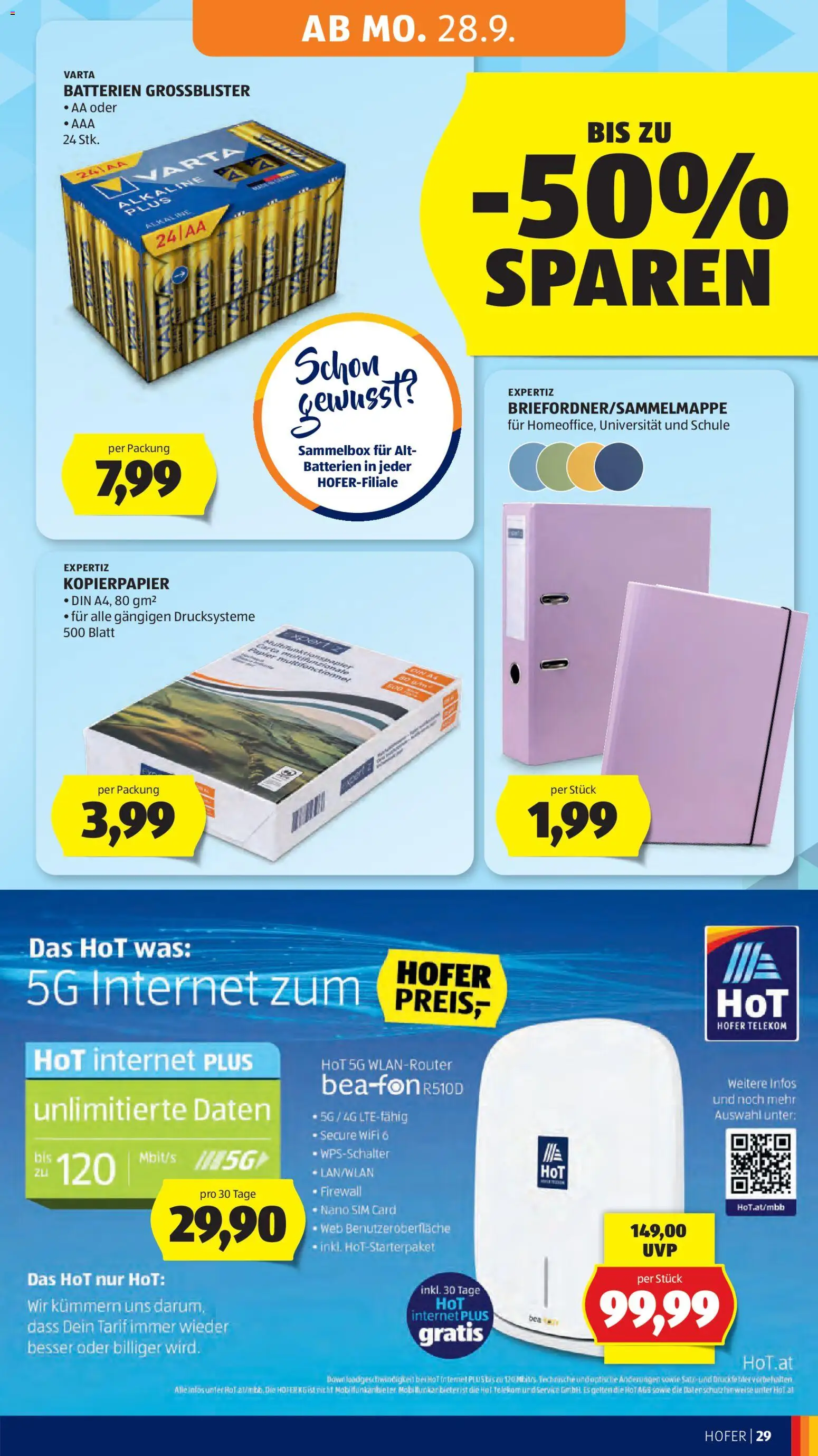Hofer Flugblatt Flugblatt in Österreich