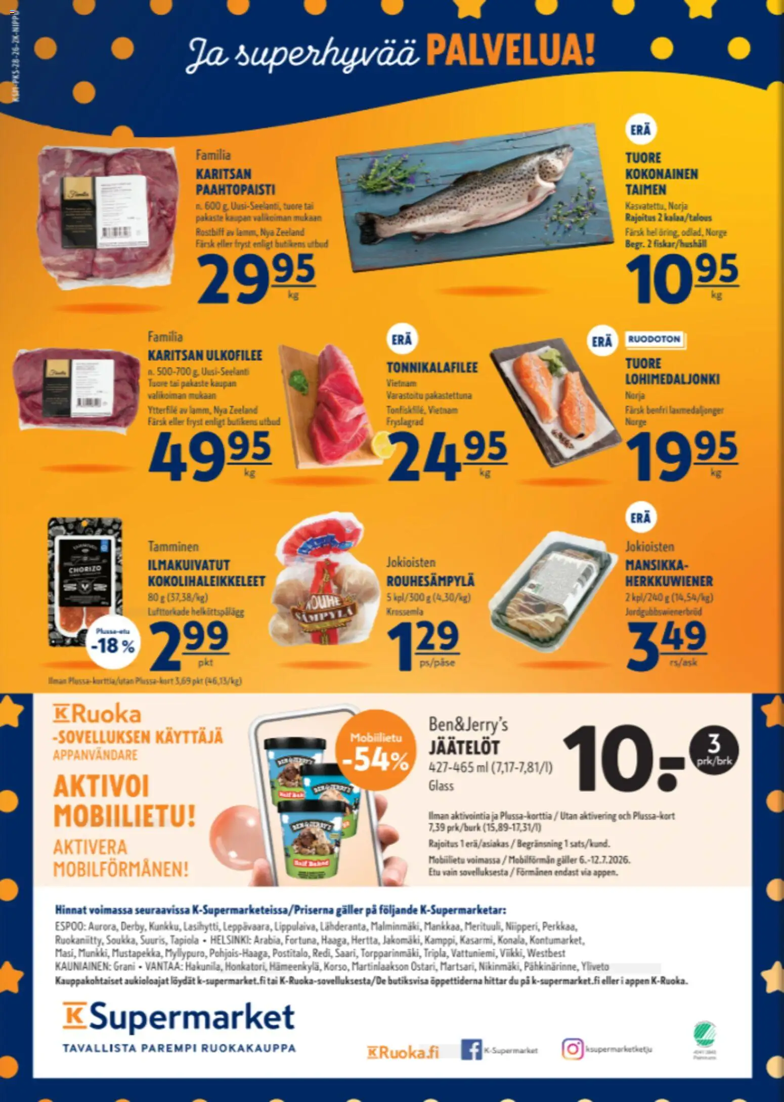 🛍️ K-Supermarket tarjoukset alkaen 09/07/2026 » Katso huipputarjoukset ja säästä jo tänään! 💰 | Suomi