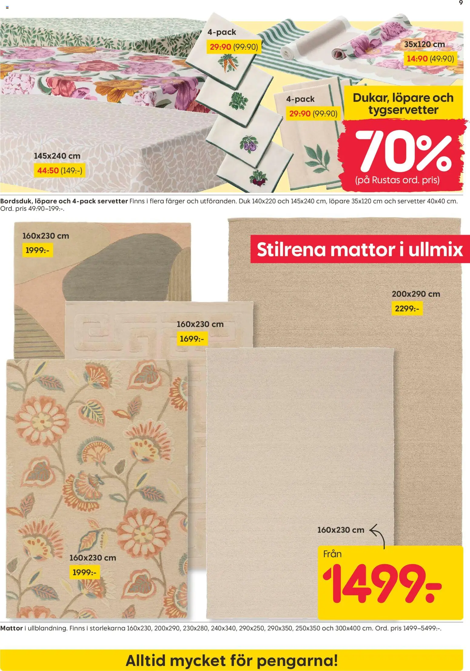 Rusta erbjudanden Reklamblad in Sverige