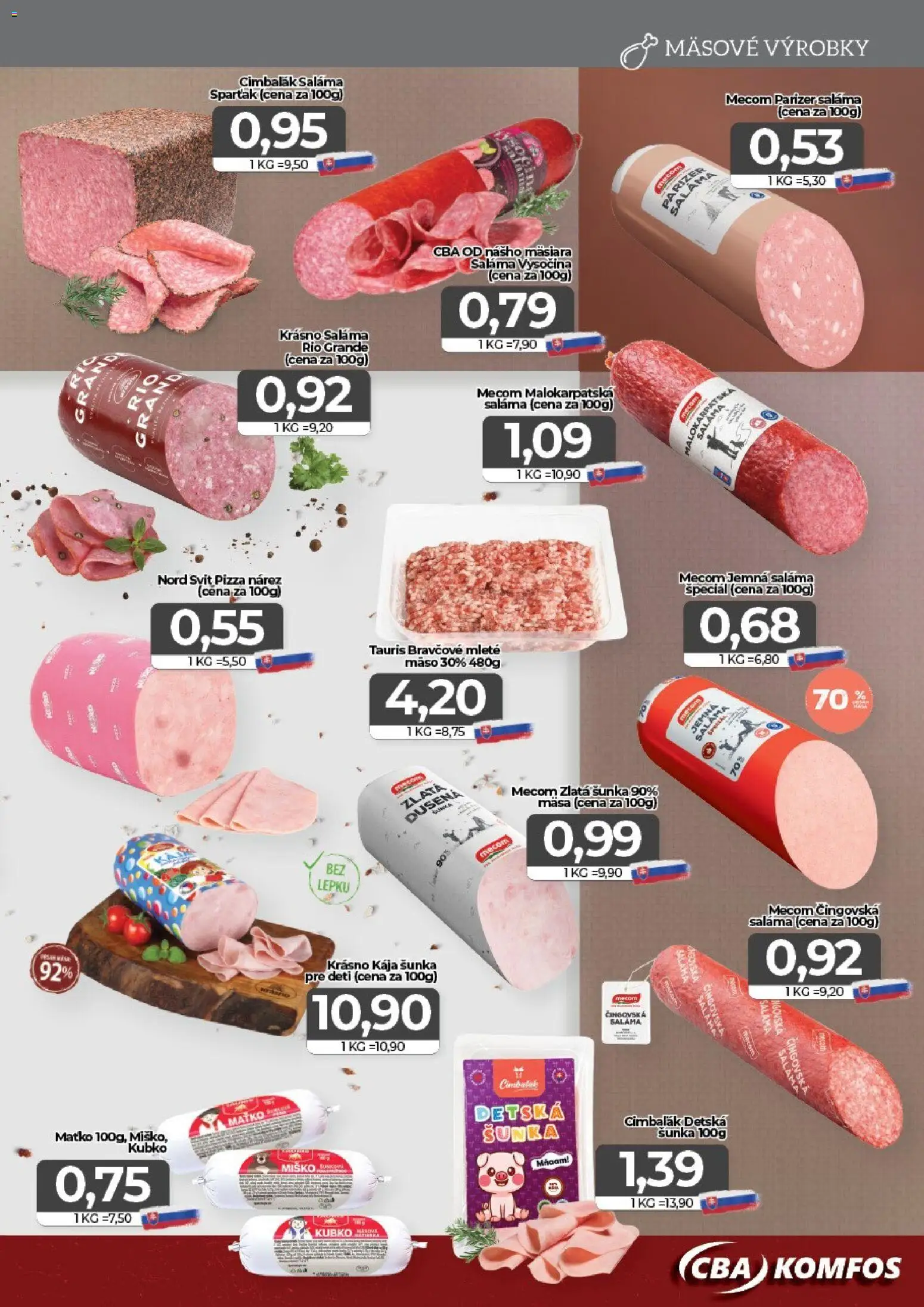 CBA Komfos leták Leták in Slovensko