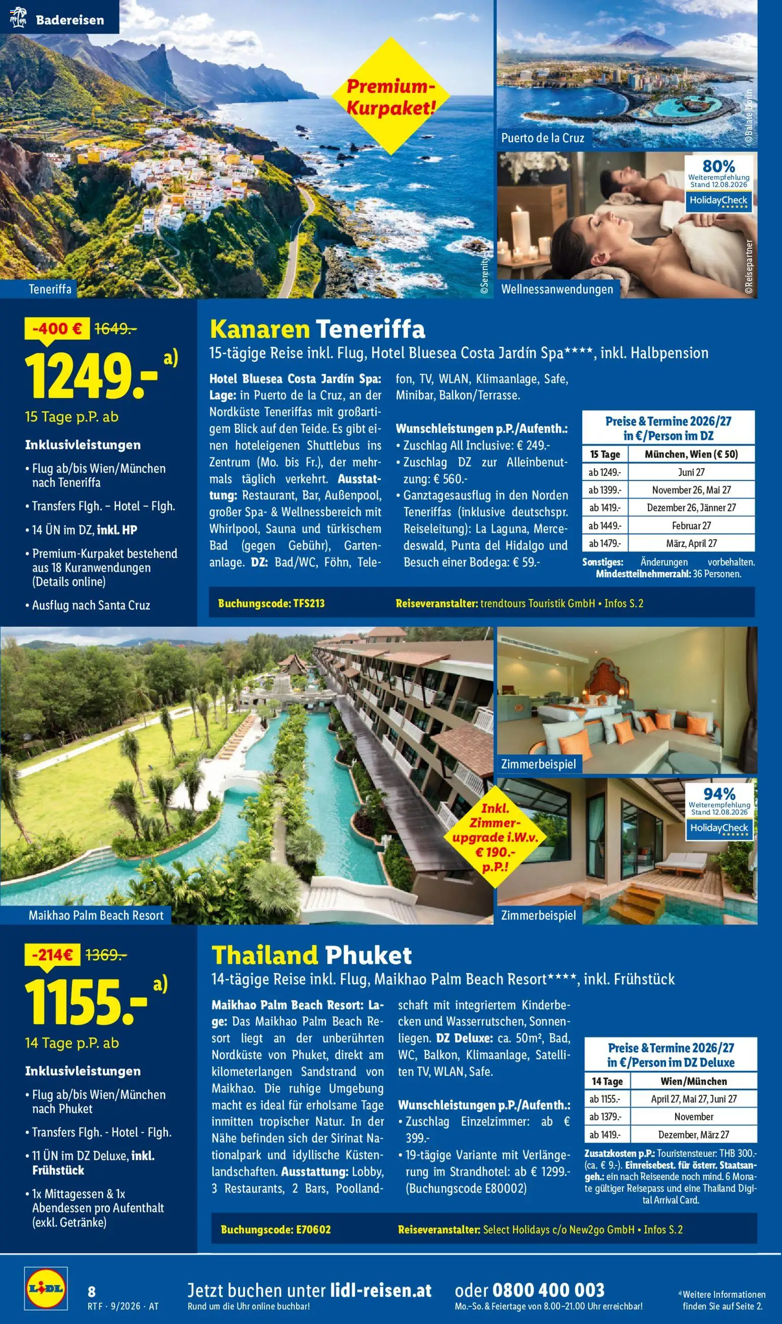 Lidl September/Oktober Reise-Highlights Flugblatt in Österreich