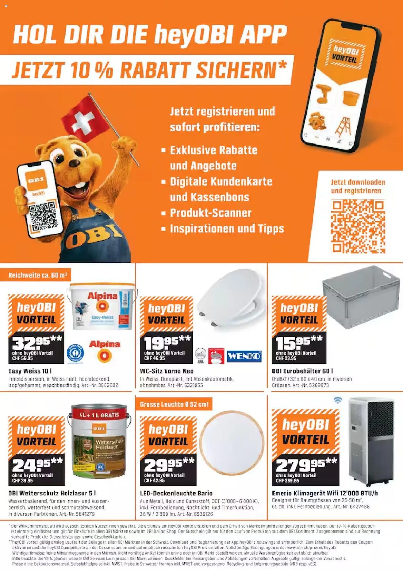 🛍️ OBI aktionen ab 08.07.2026 » Entdecken Sie exklusive Rabatte und sparen Sie noch heute! 💰 | Schweiz