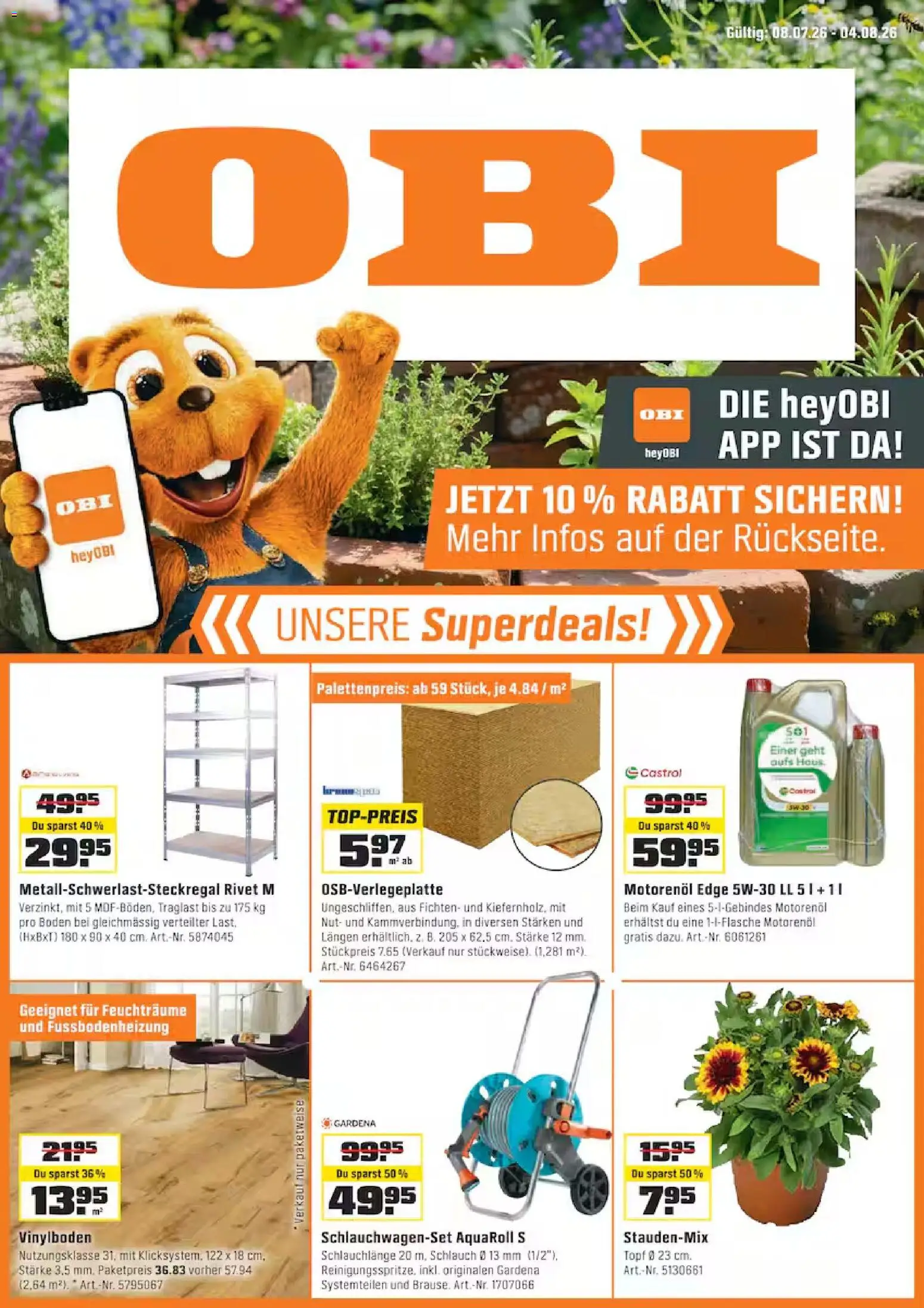 🛍️ OBI aktionen ab 08.07.2026 » Entdecken Sie exklusive Rabatte und sparen Sie noch heute! 💰 | Schweiz