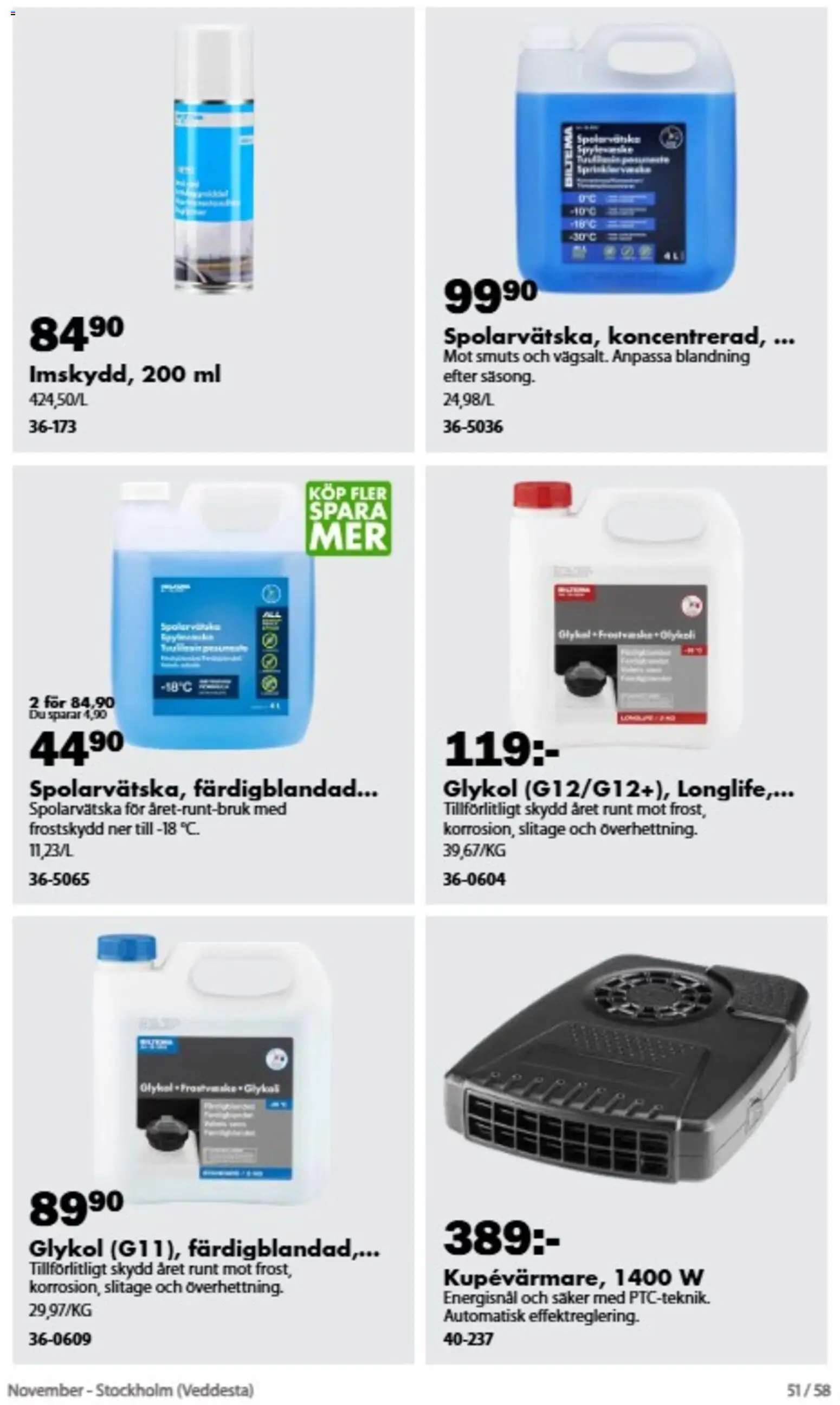 Biltema erbjudanden November Reklamblad in Sverige