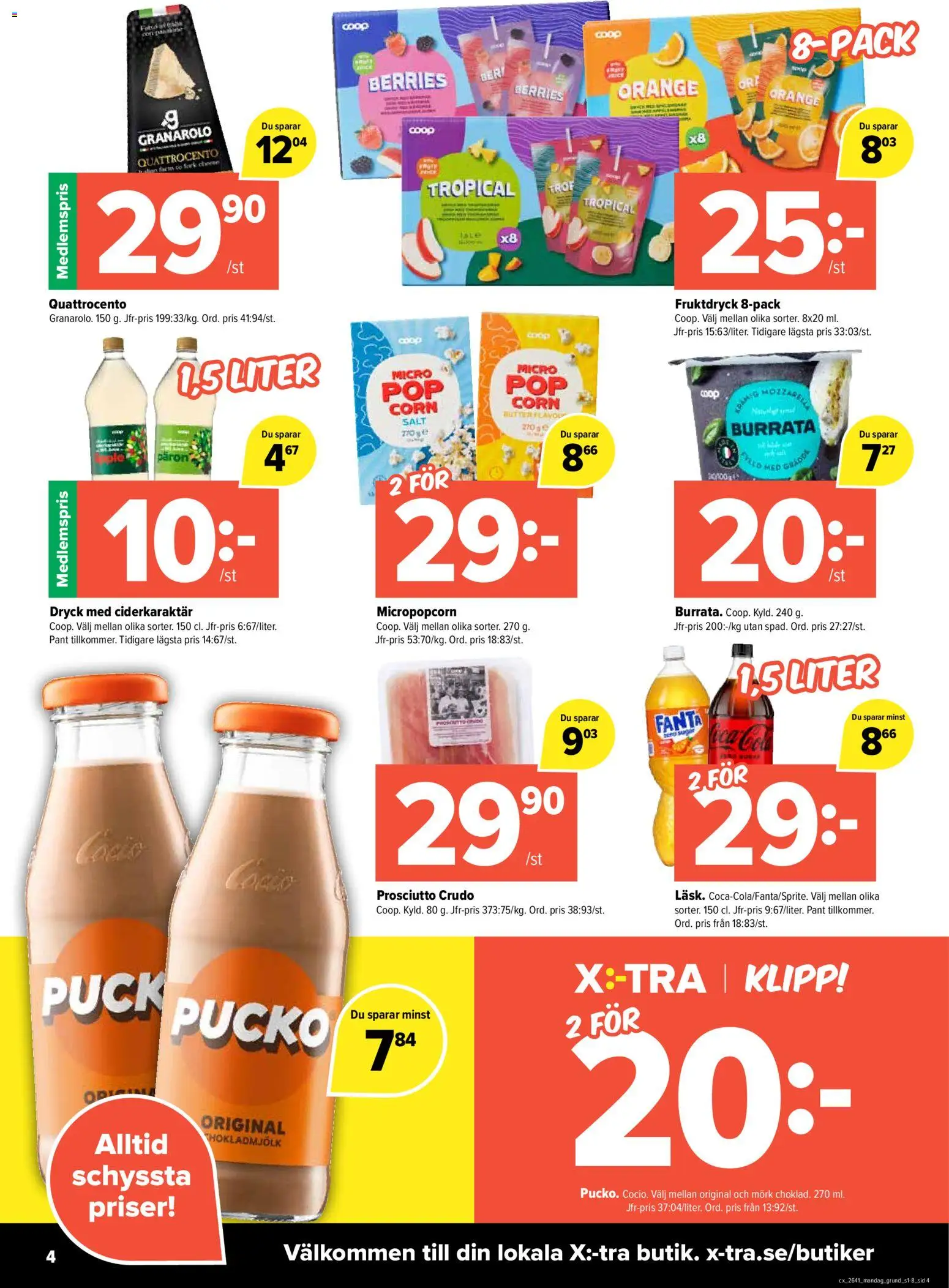 Coop X:-TRA erbjudanden Reklamblad in Sverige