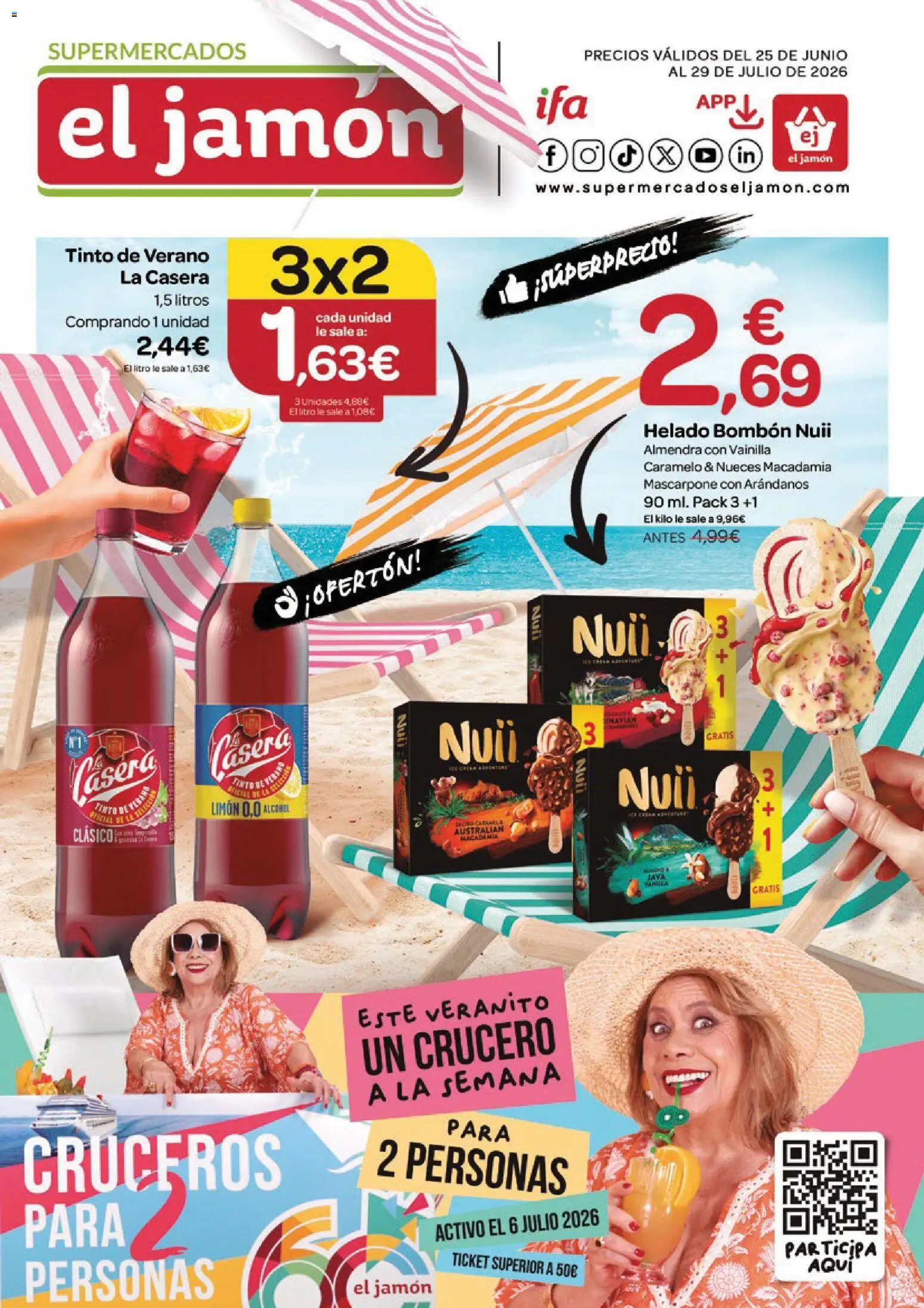 Supermercados El Jamón folleto desde 25/06/2026 | ¿Cómo obtener un descuento limitado? ¡Ahorra hoy mismo! | España