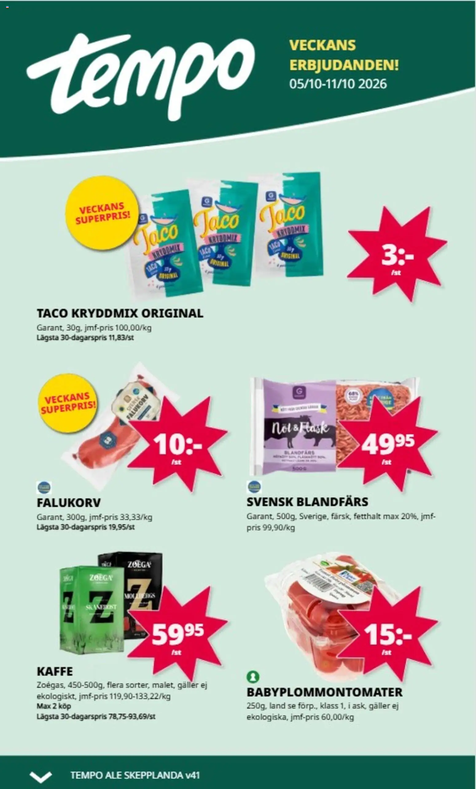 Tempo erbjudanden Reklamblad in Sverige