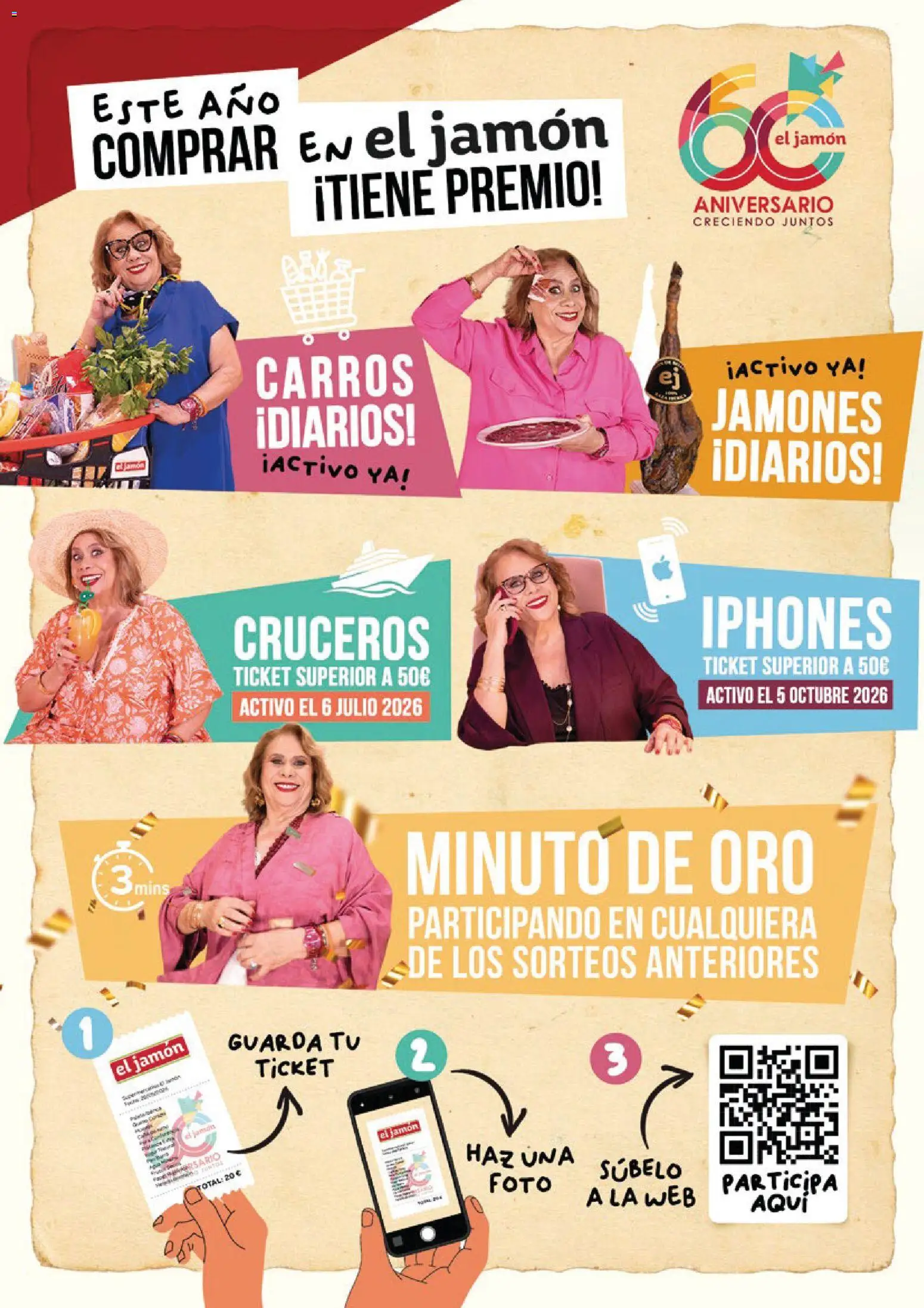 Supermercados El Jamón folleto desde 25/06/2026 | ¿Cómo obtener un descuento limitado? ¡Ahorra hoy mismo! | España