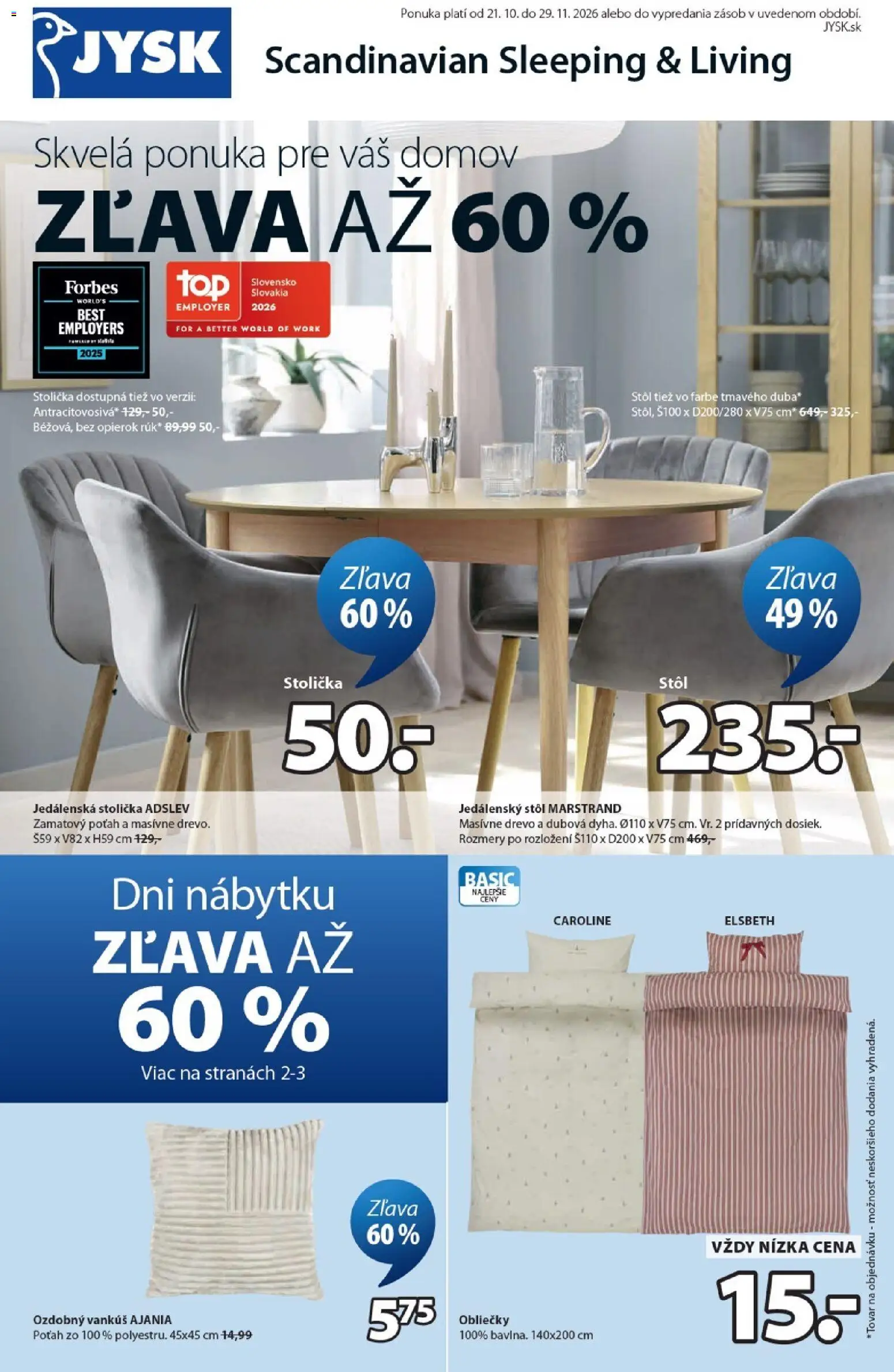 JYSK leták Leták in Slovensko