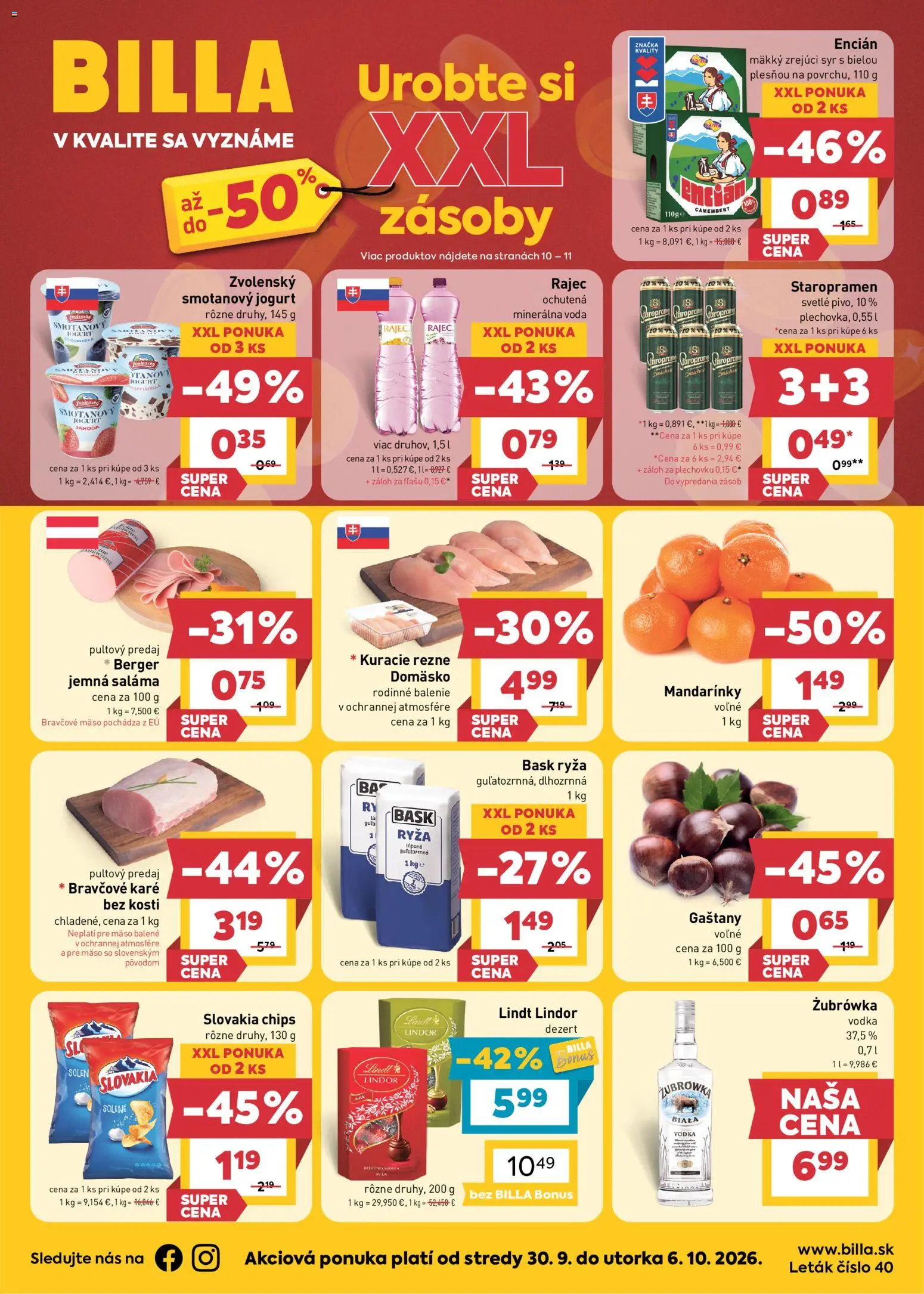Billa leták Leták in Slovensko