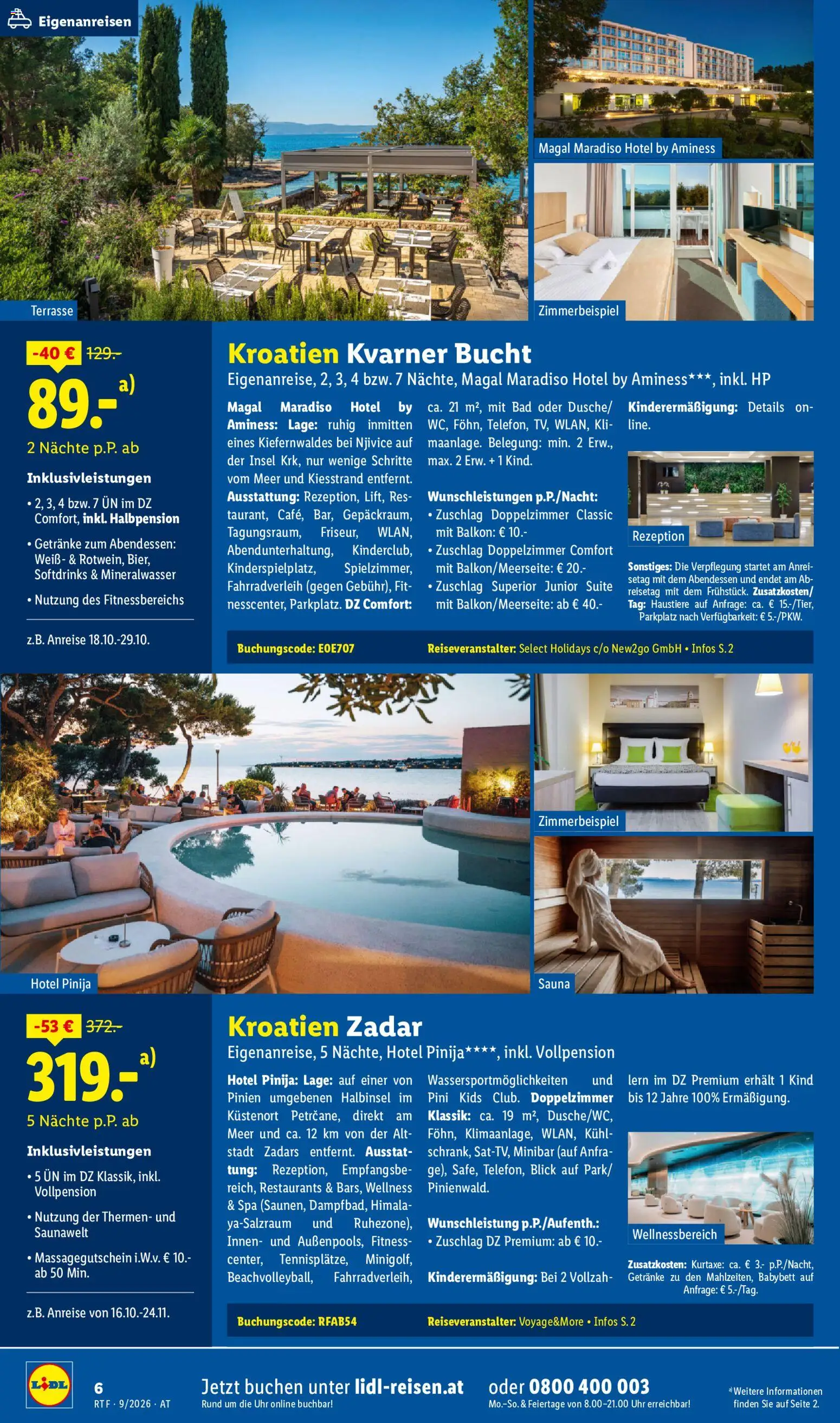 Lidl September/Oktober Reise-Highlights Flugblatt in Österreich