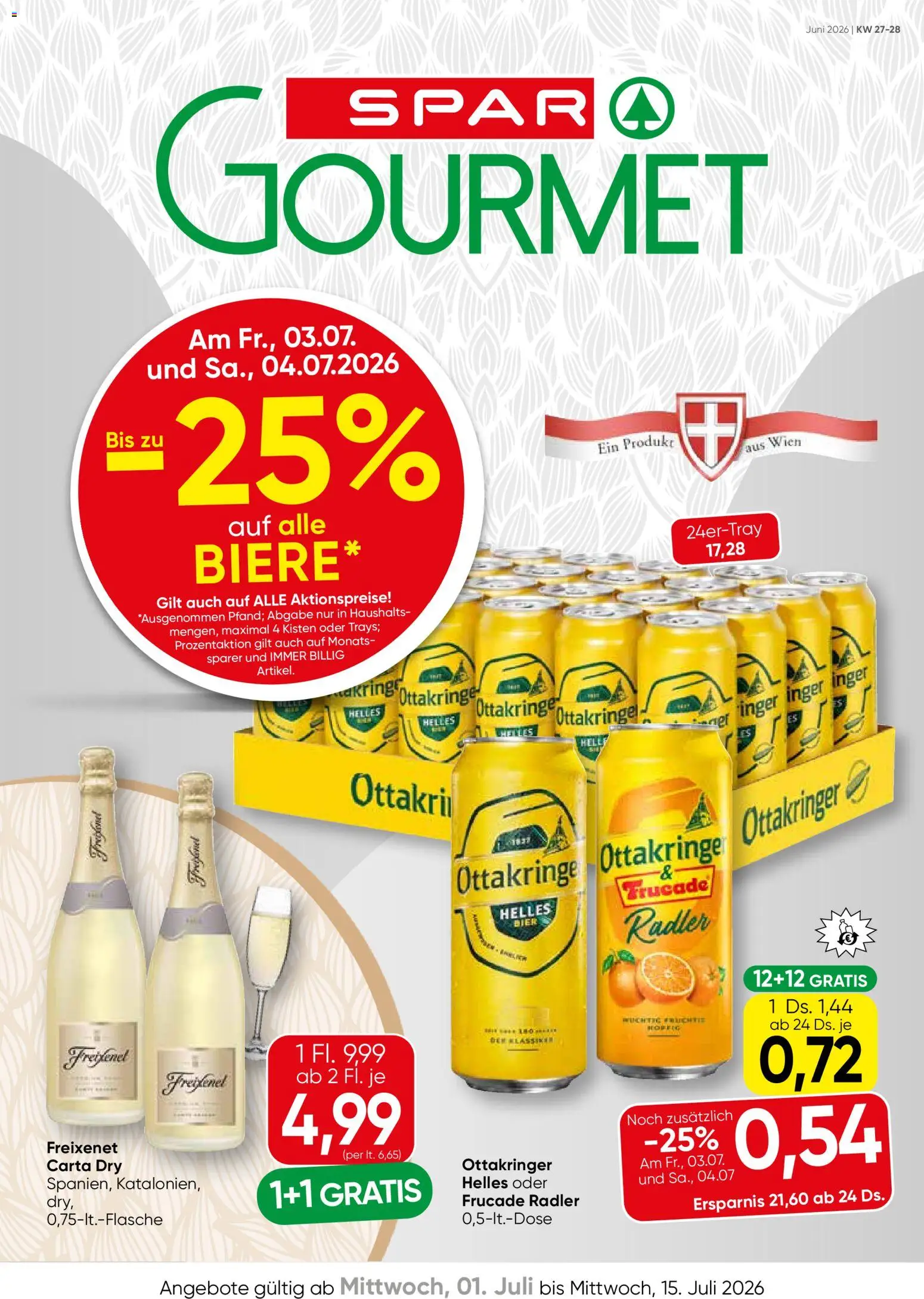Die besten Angebote | SPAR Gourmet Flugblatt ab 01.07.2026 | - Jetzt stöbern! | Österreich