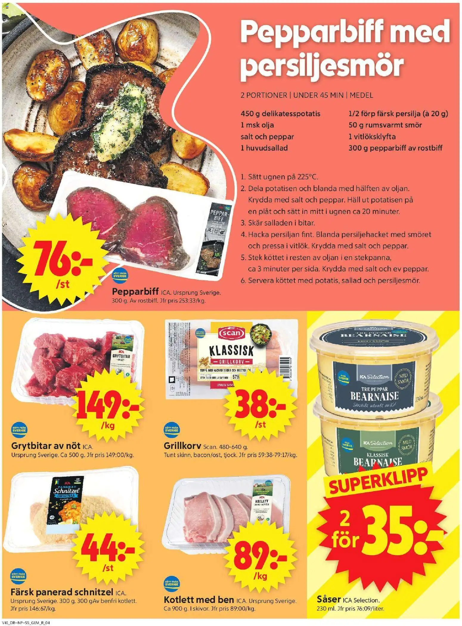 ICA Supermarket erbjudanden Reklamblad in Sverige