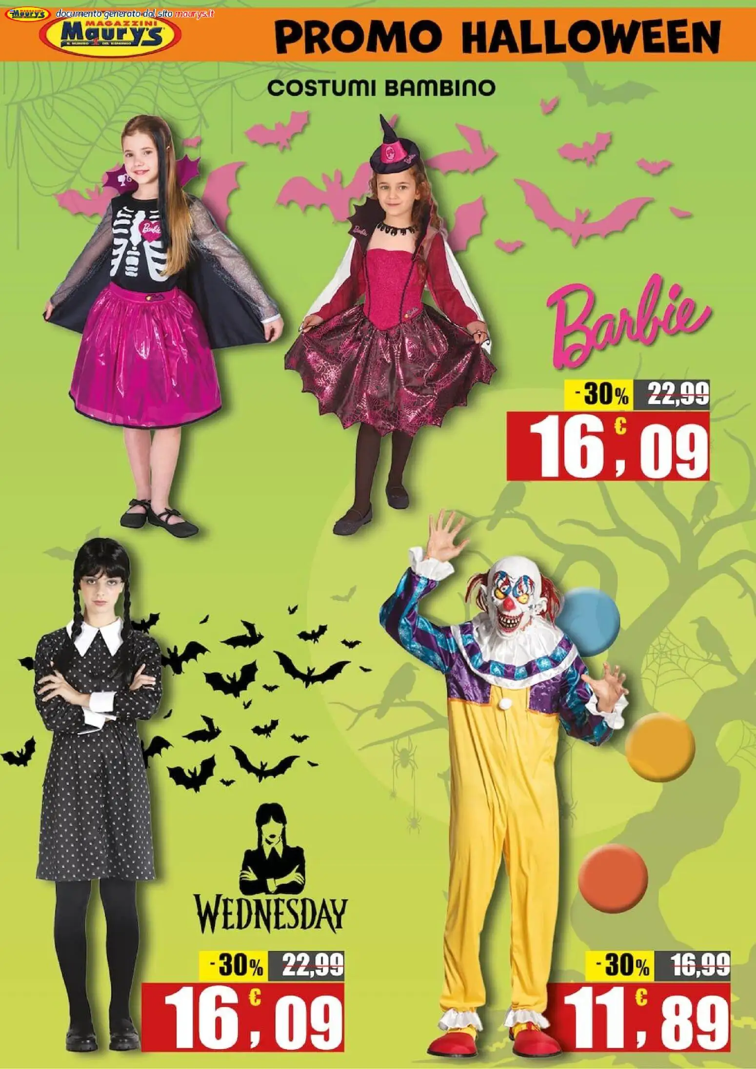 Maury`s volantino Halloween Volantino in Italy