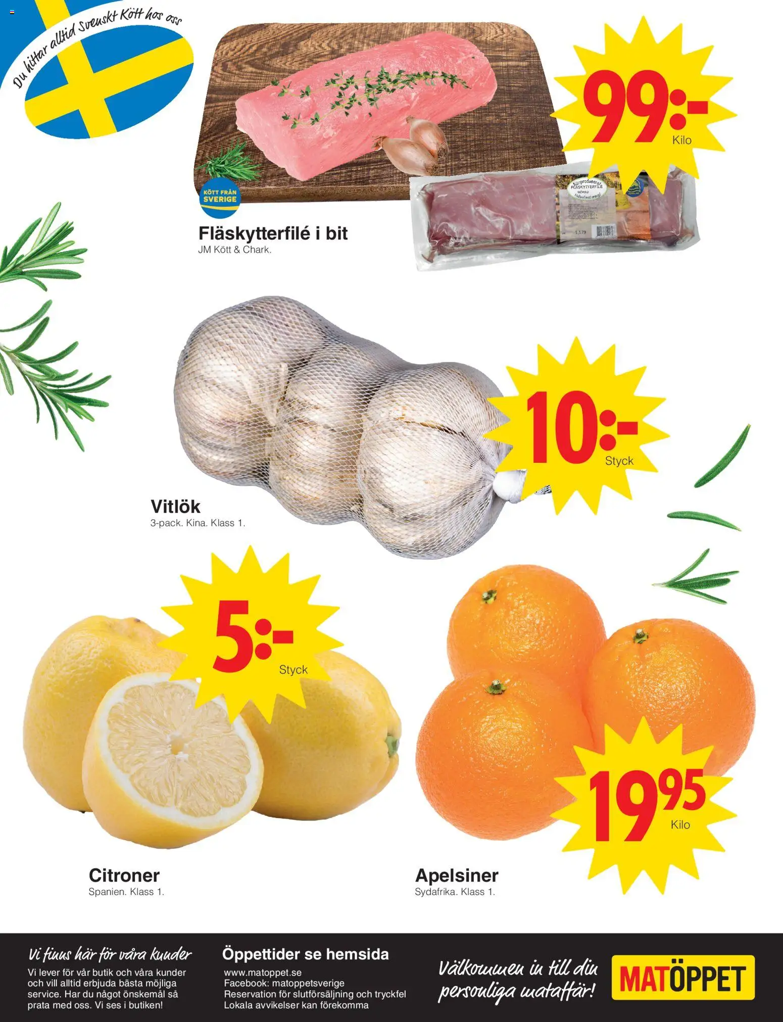 Matöppet erbjudanden Reklamblad in Sverige