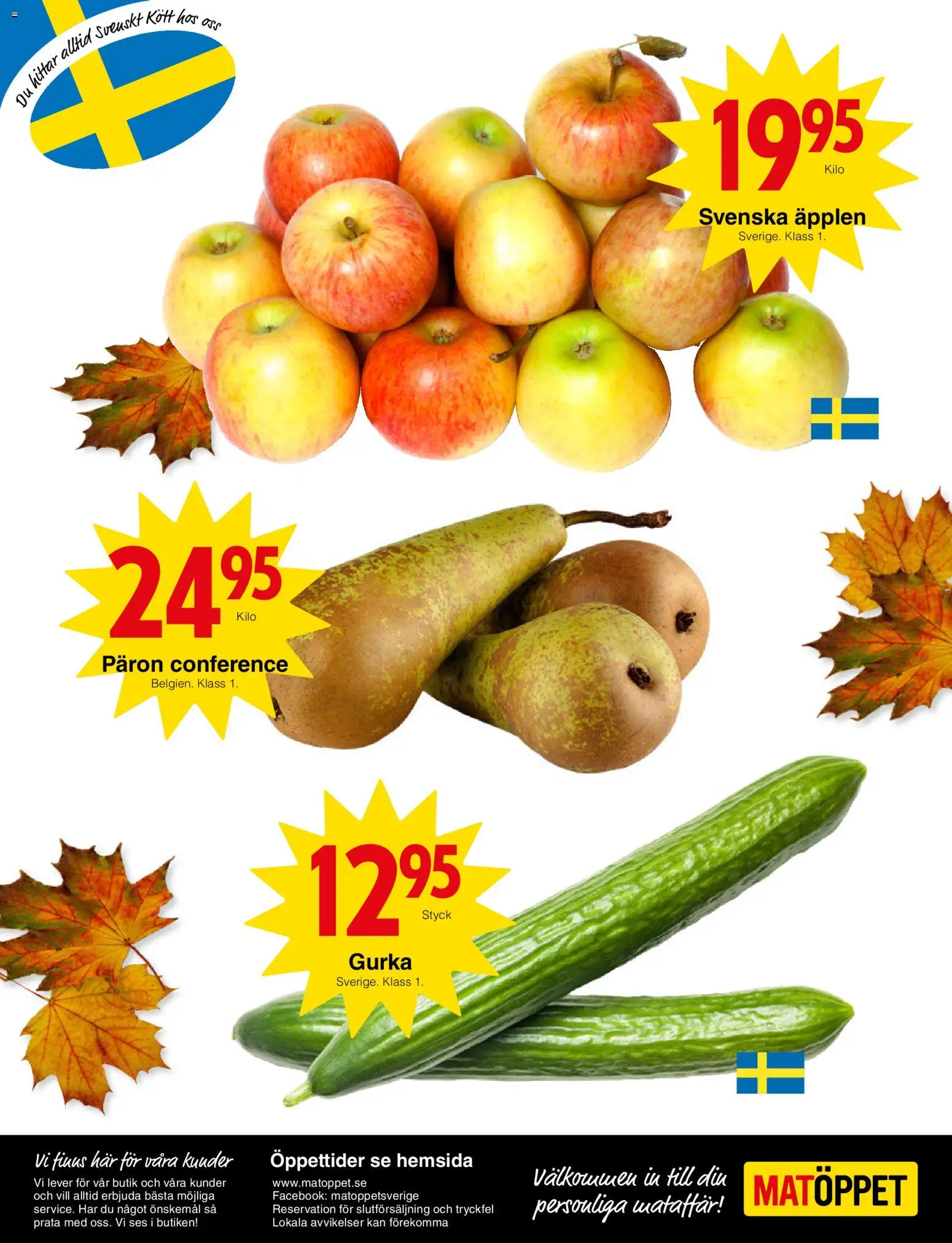 Matöppet erbjudanden Reklamblad in Sverige