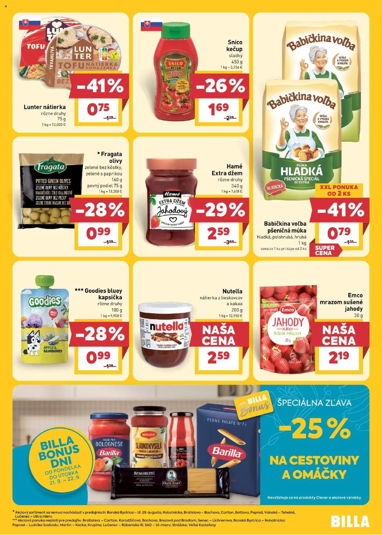 Billa leták Leták in Slovensko