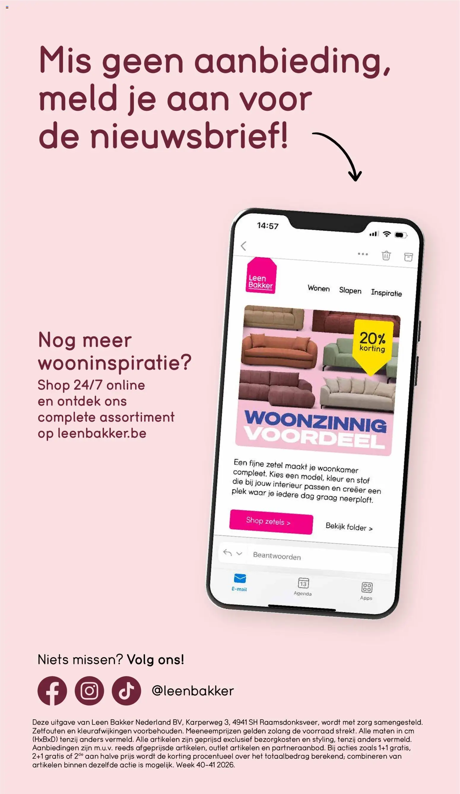 Leen Bakker folder Folder in België