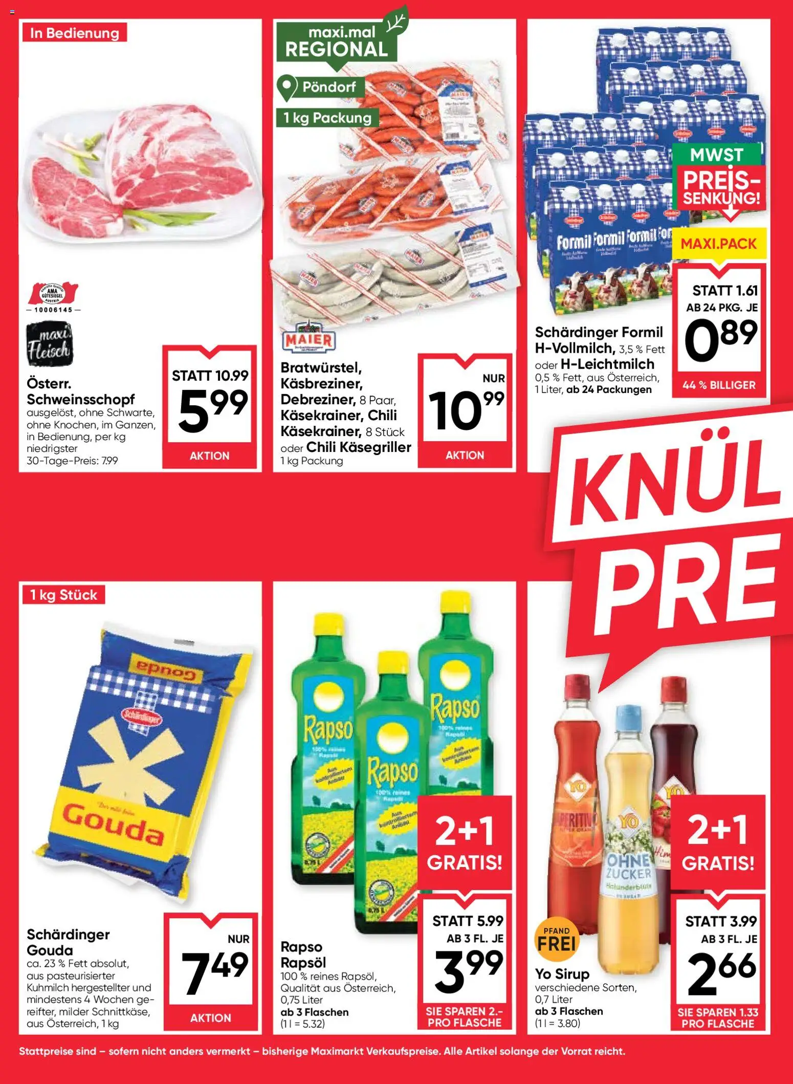 Maximarkt Flugblatt Flugblatt in Österreich