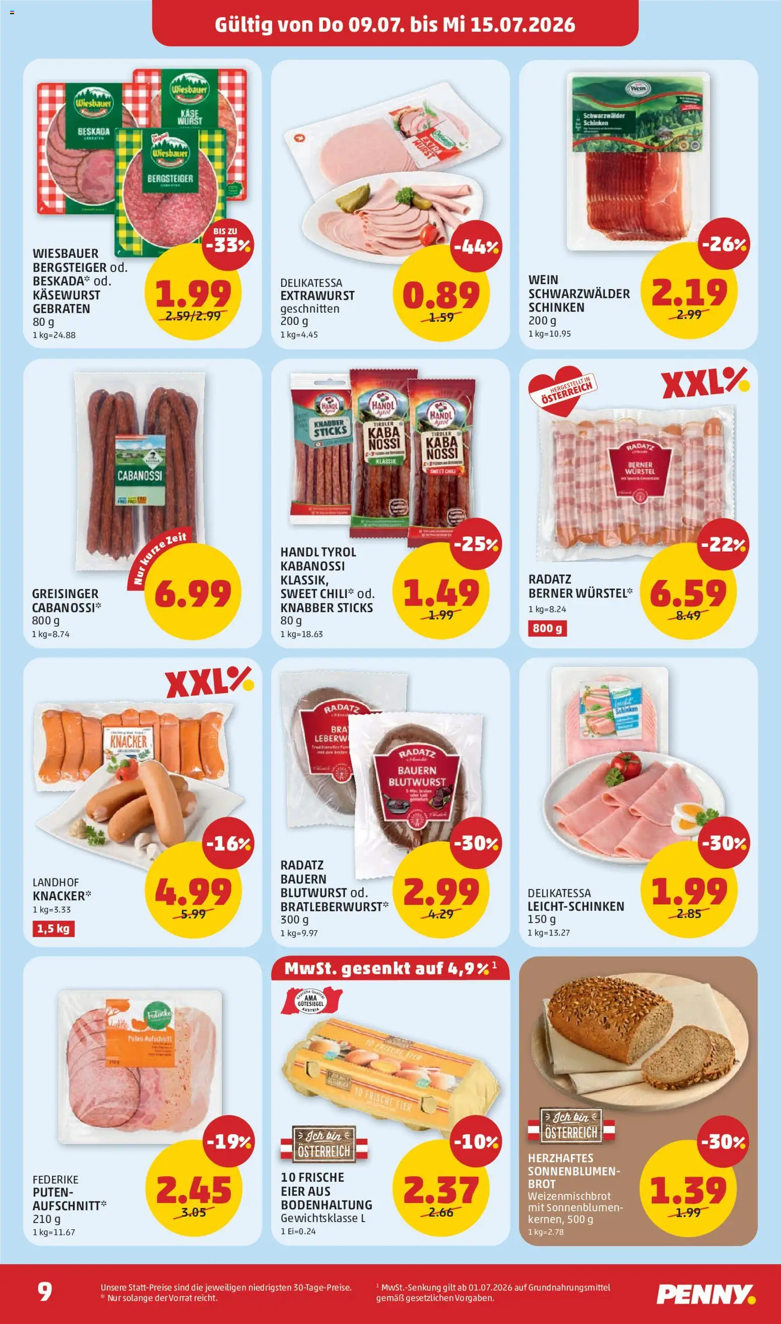 Die besten Angebote | Penny Markt Flugblatt ab 09.07.2026 | - Jetzt stöbern! | Österreich