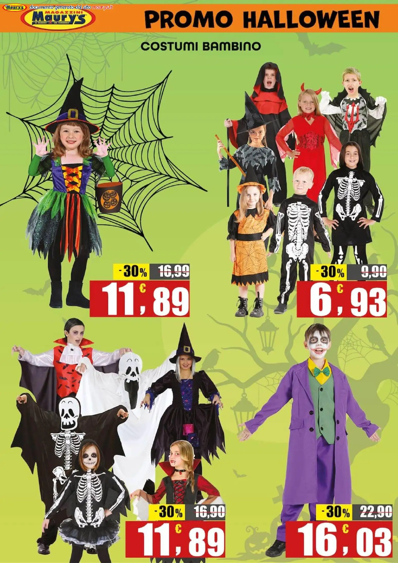 Maury`s volantino Halloween Volantino in Italy